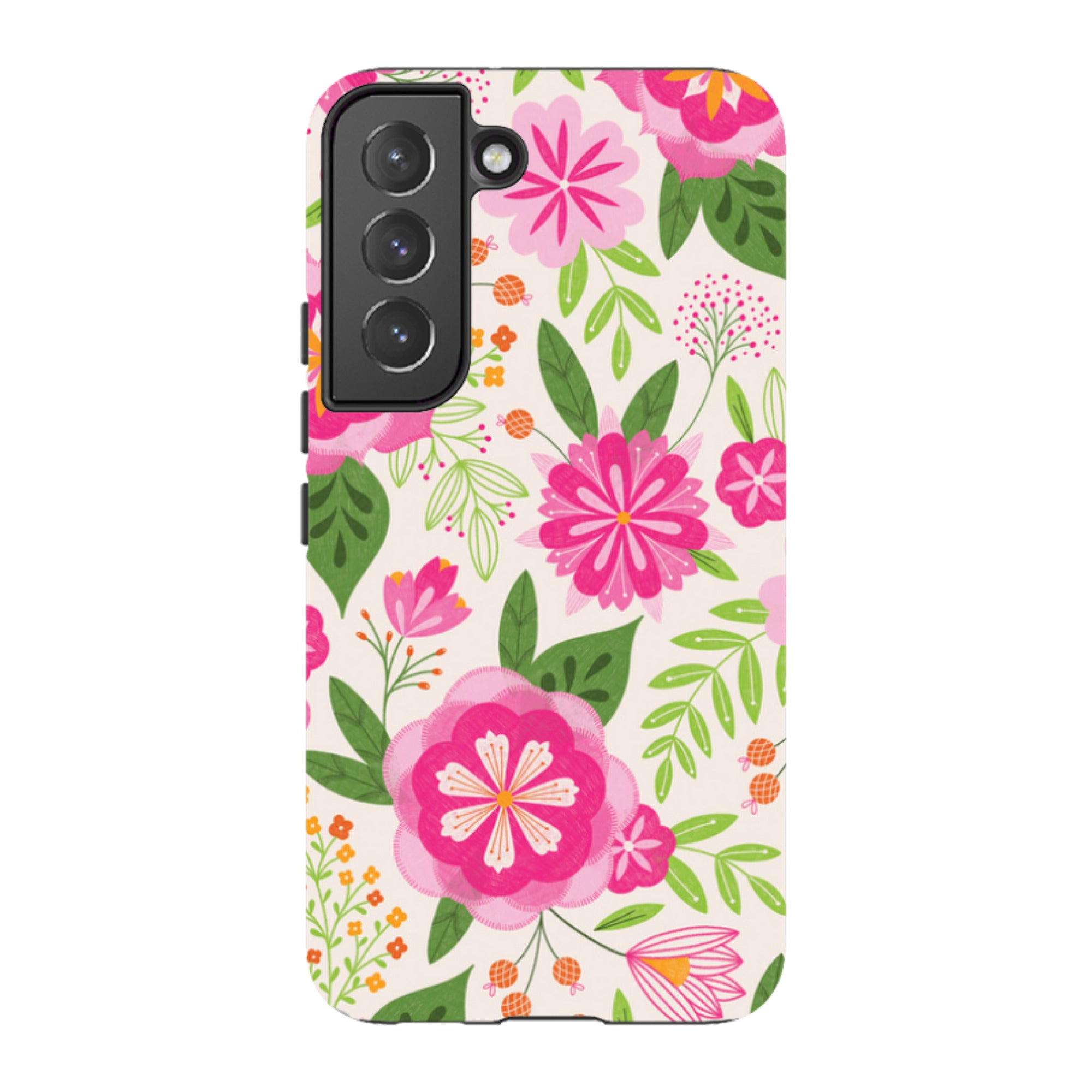 Samsung Tough Case - Big Bold Blooms Ivory By Jenny Zemanek