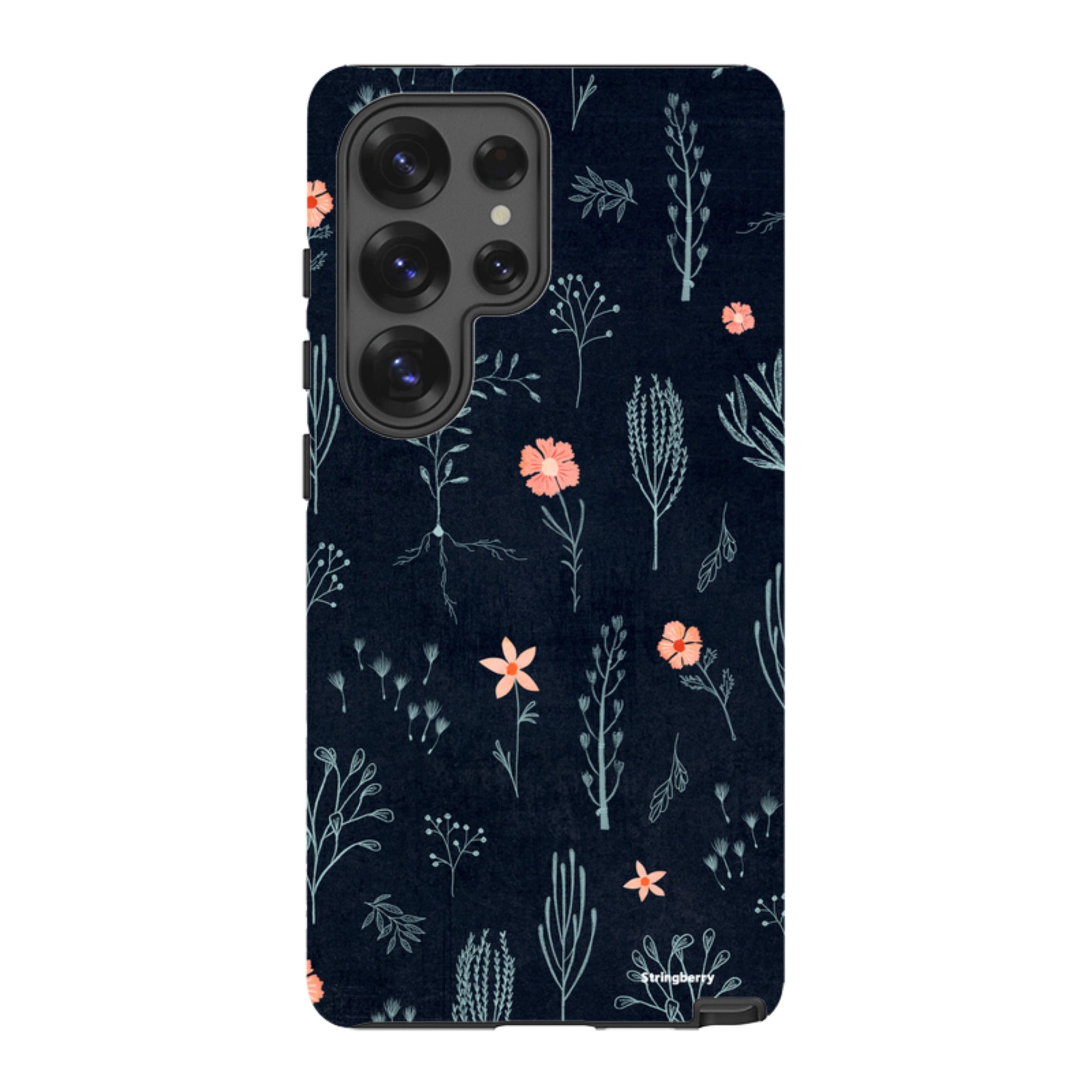 Samsung Tough Case - Floral Light Blue And Pink By Katherine Quinn