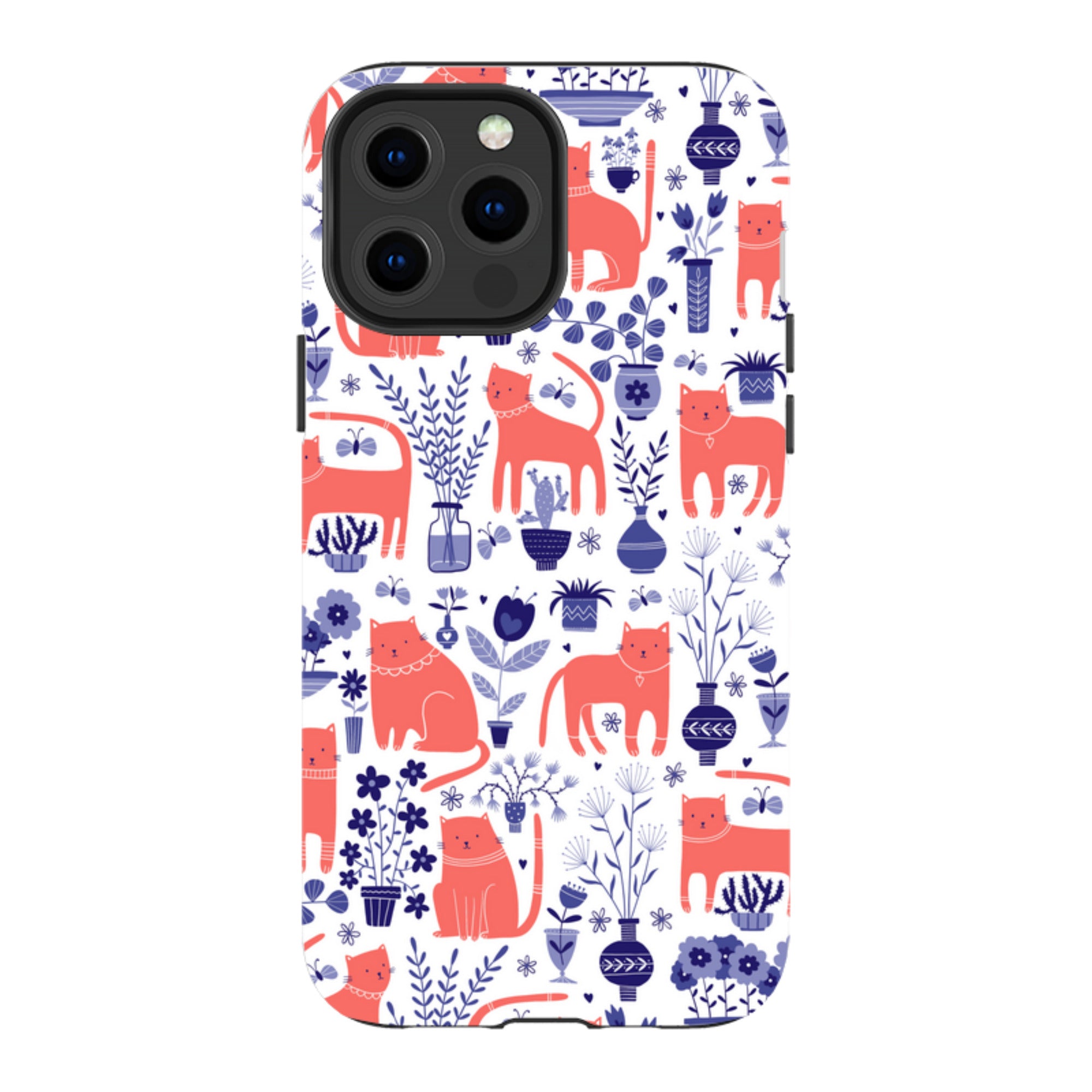 iPhone Tough Case - Coral Cats By Suzy Taylor