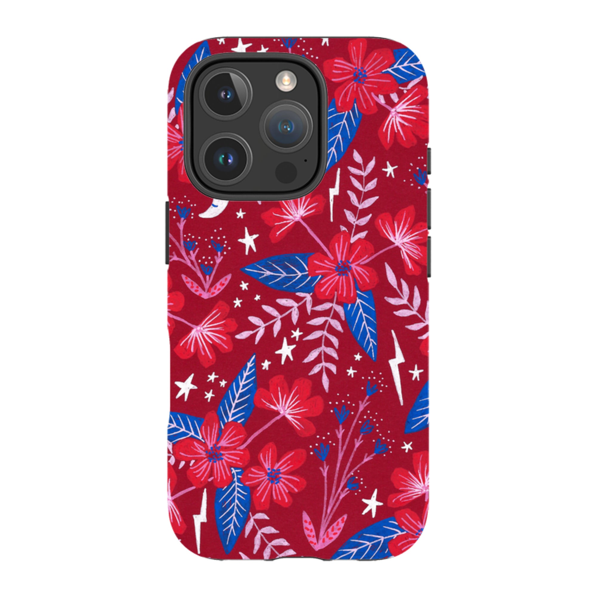 iPhone Tough Case - Red Moon Garden By Lee Foster Wilson