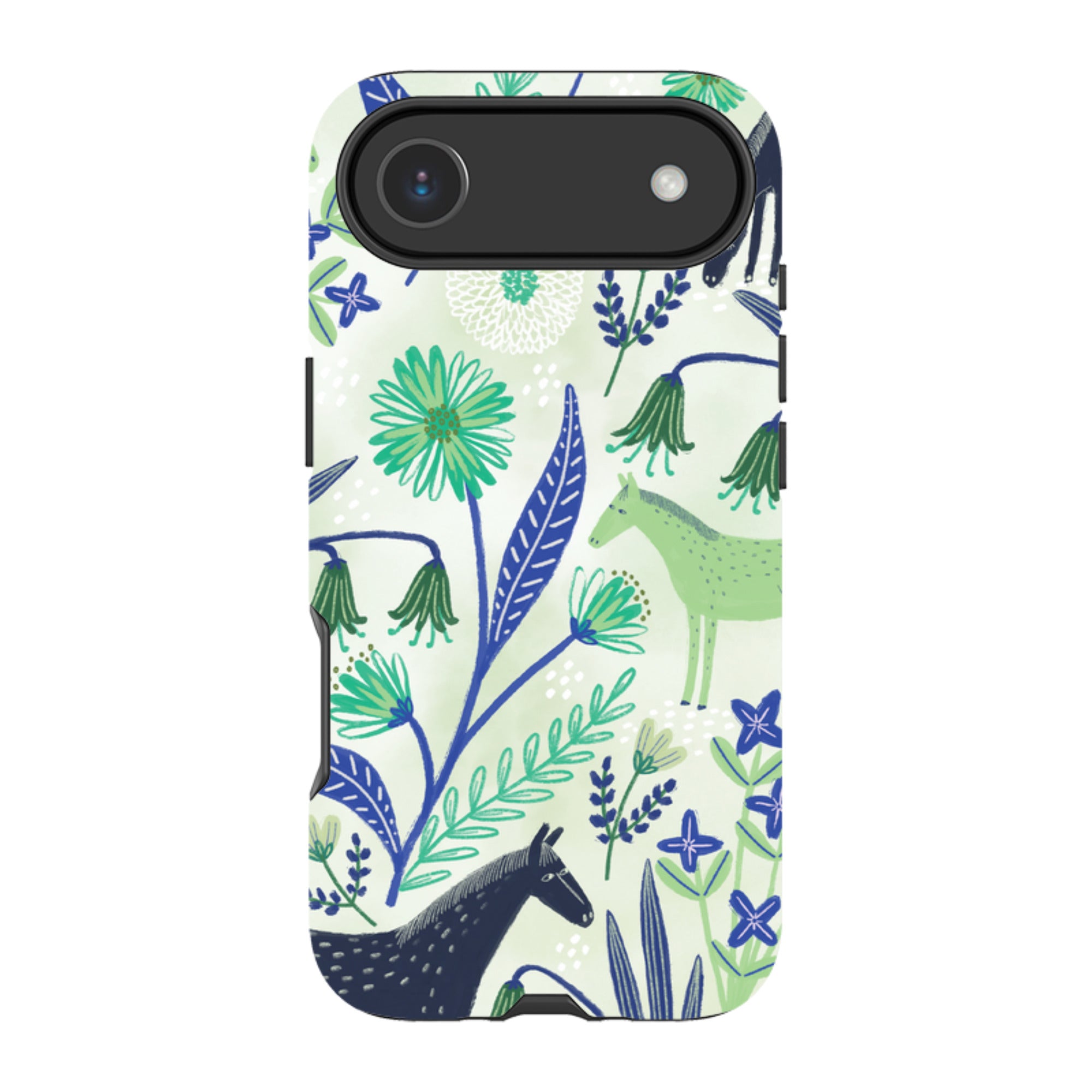 iPhone Tough Case - Wild Ponies Green By Lee Foster Wilson