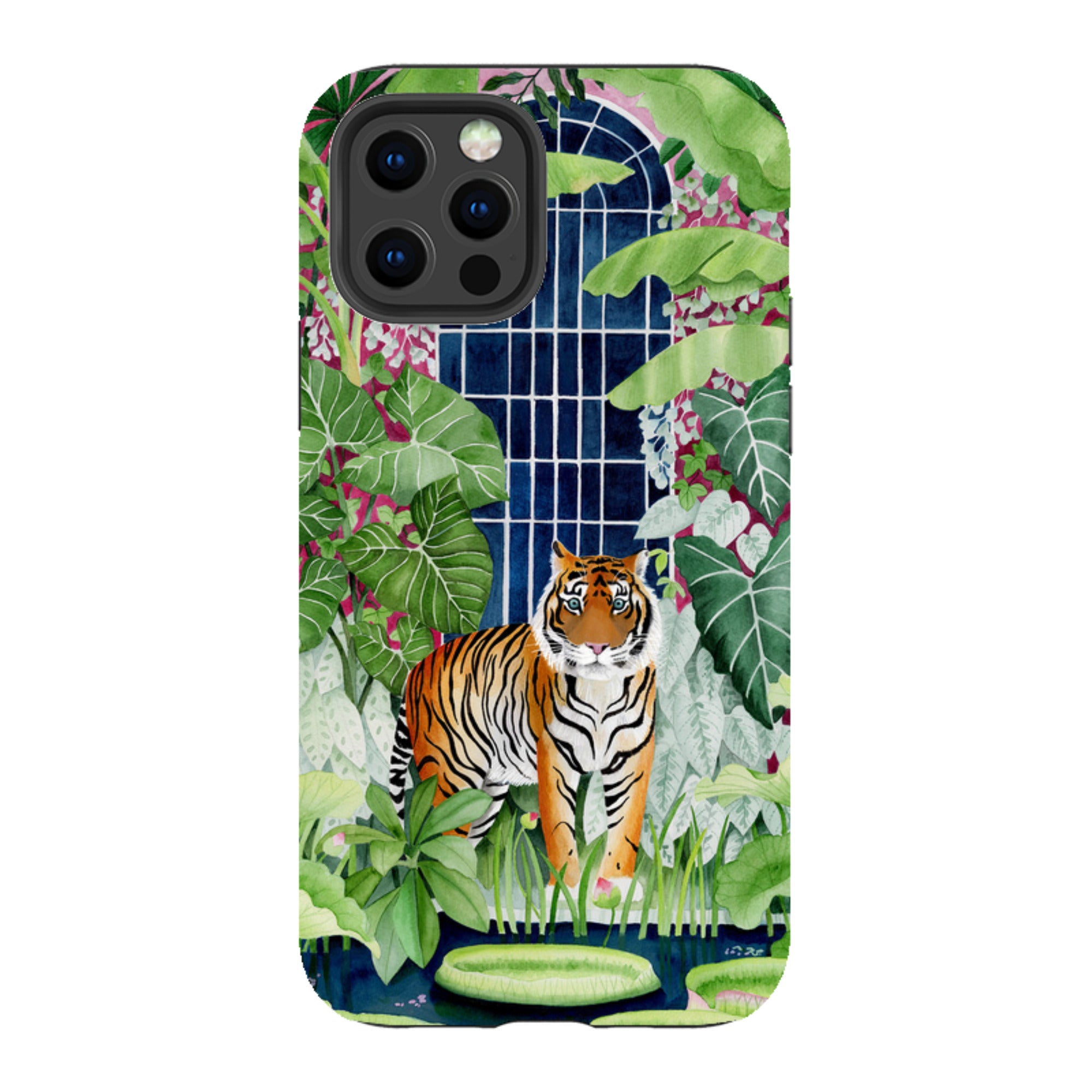 iPhone Tough Case - Green House Tiger By Bex Parkin