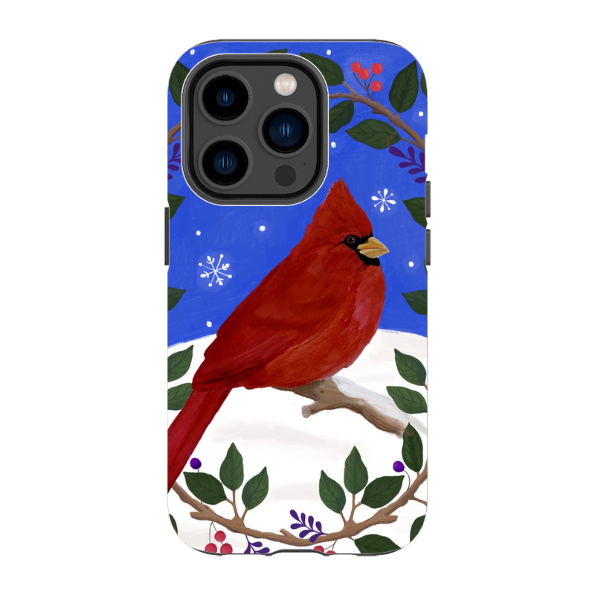 iPhone Tough Case - Cardinal Wreath By Bex Parkin