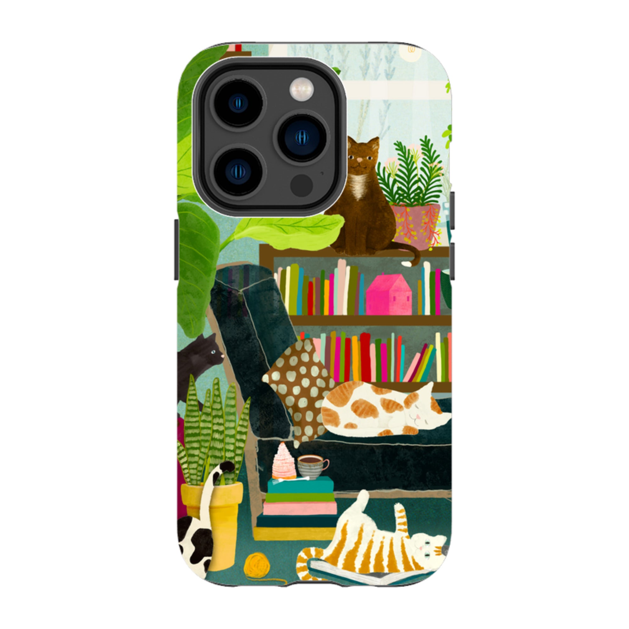 iPhone Tough Case - Cat Library By Katherine Quinn