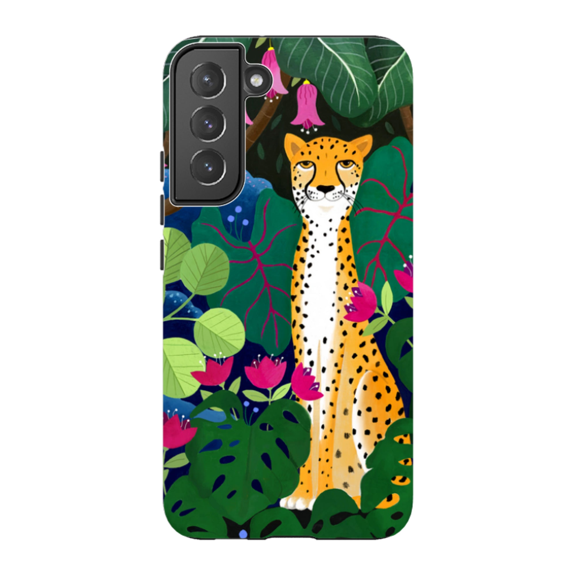 Samsung Tough Case - Cheetah And Monstera By Bex Parkin