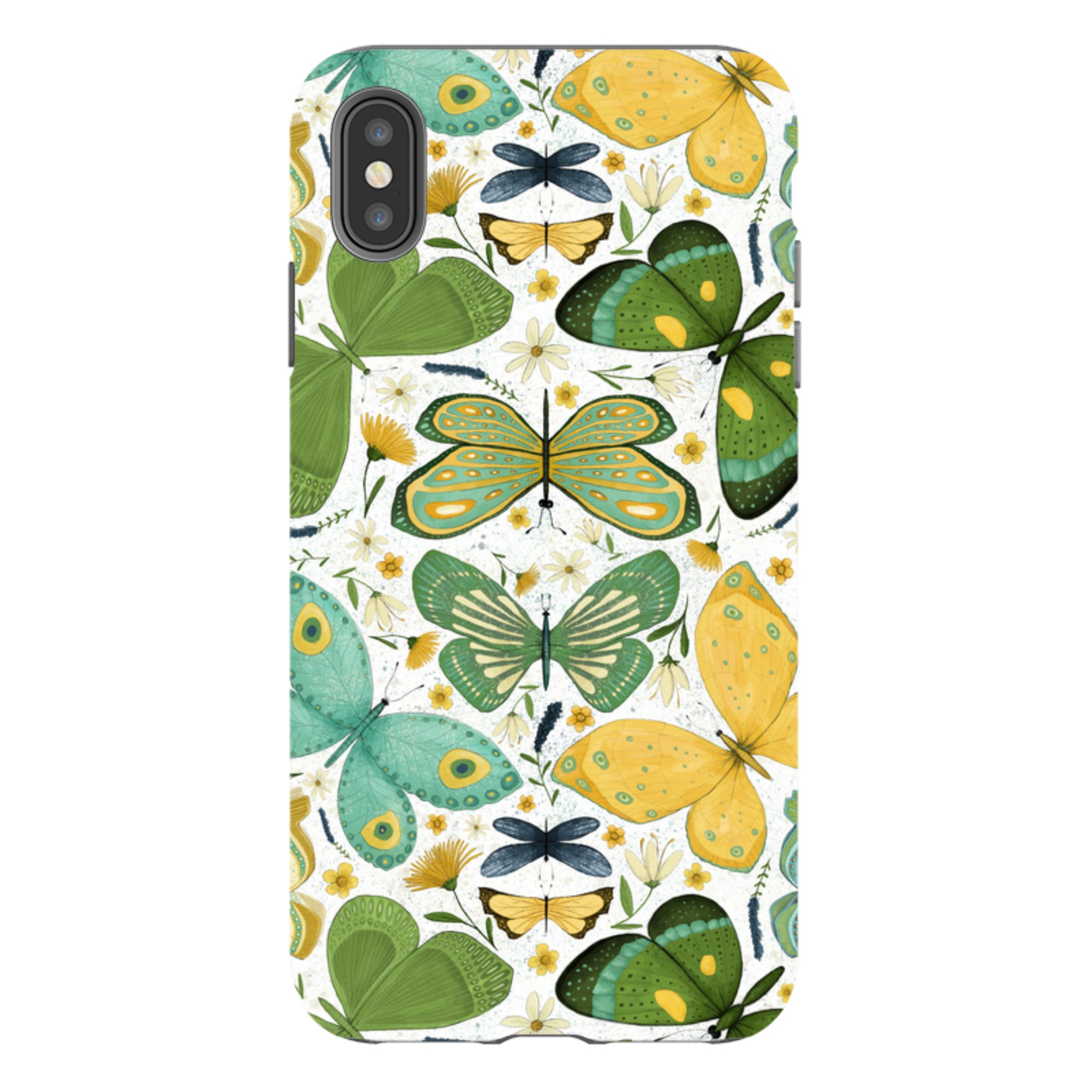 iPhone Tough Case - Green Butterflies By Maja Lindberg