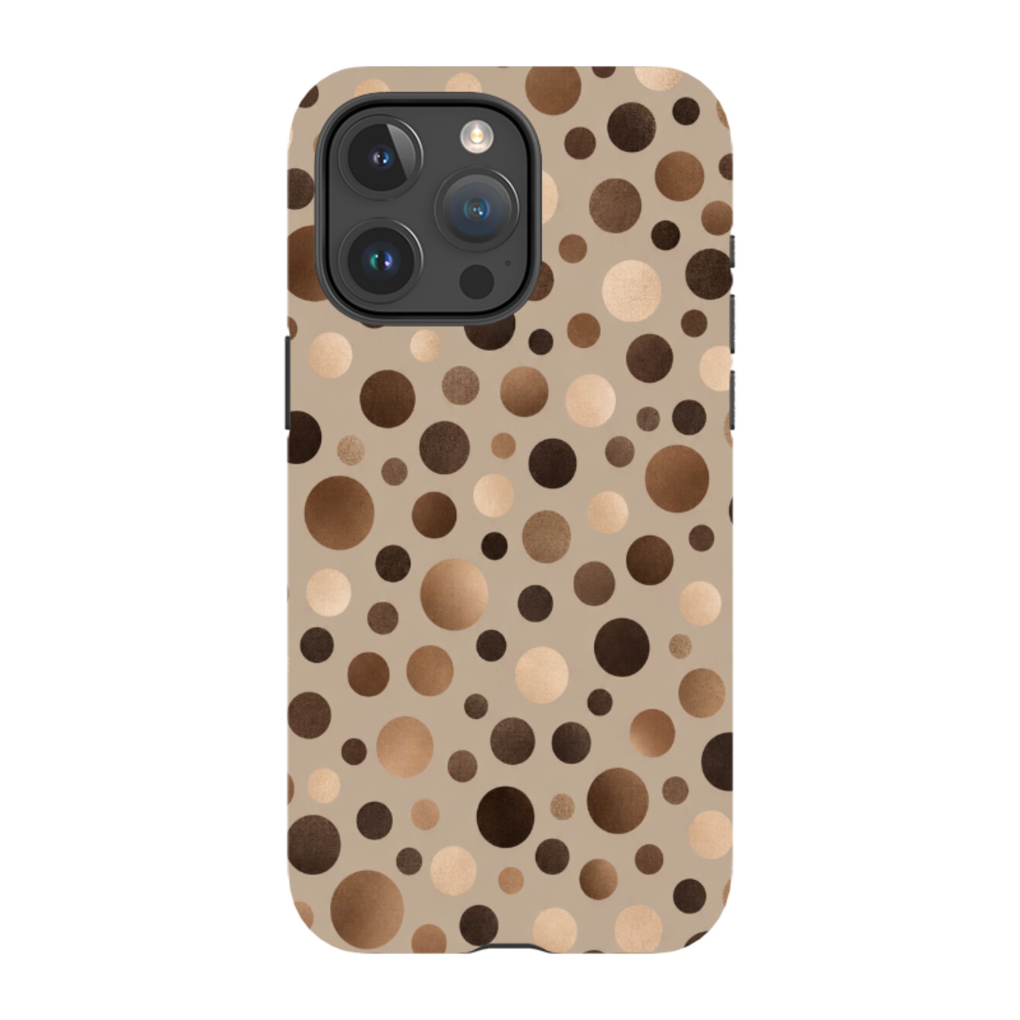 iPhone Tough Case - Rose Gold Polka Dot
