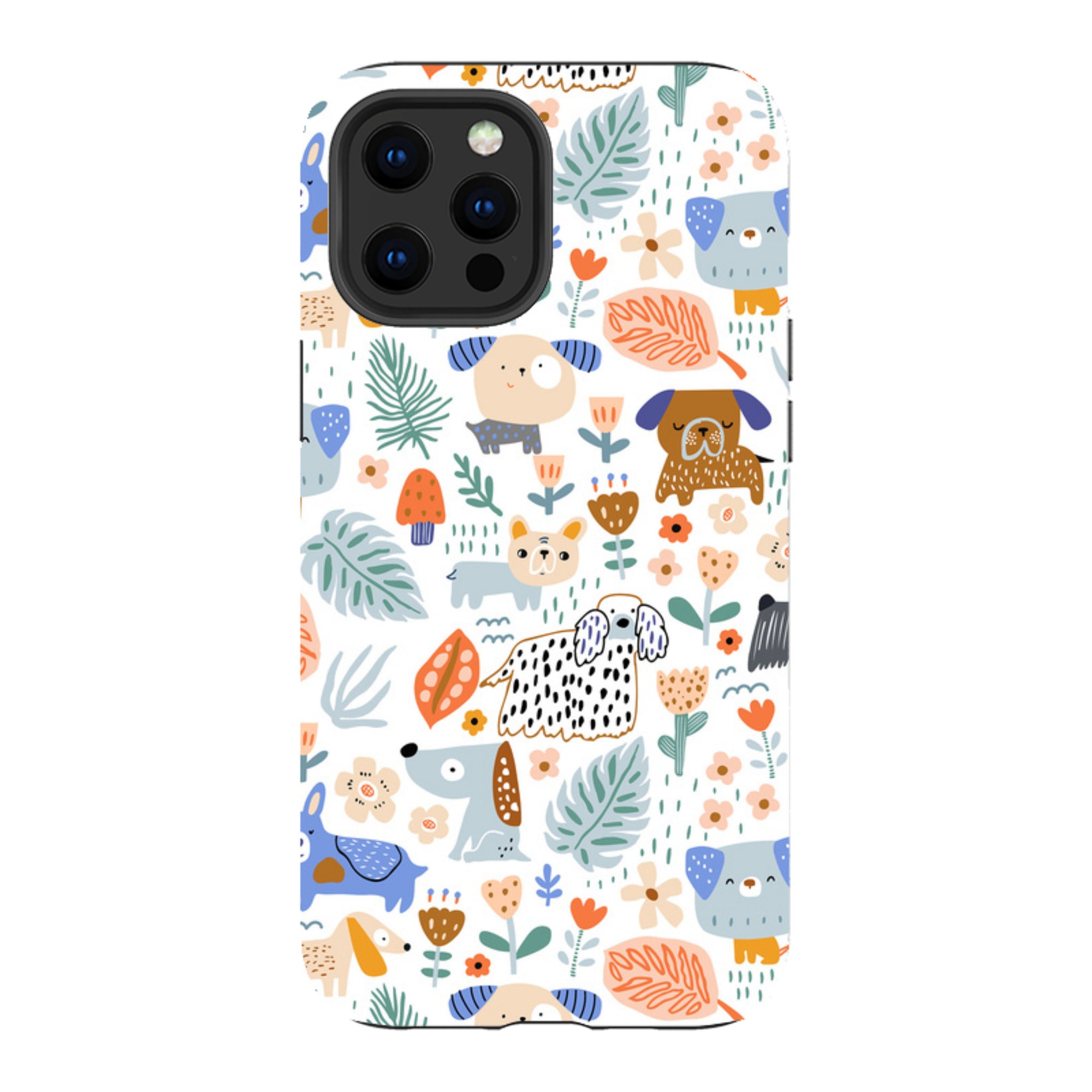 iPhone Tough Case - Dog Floral Pattern