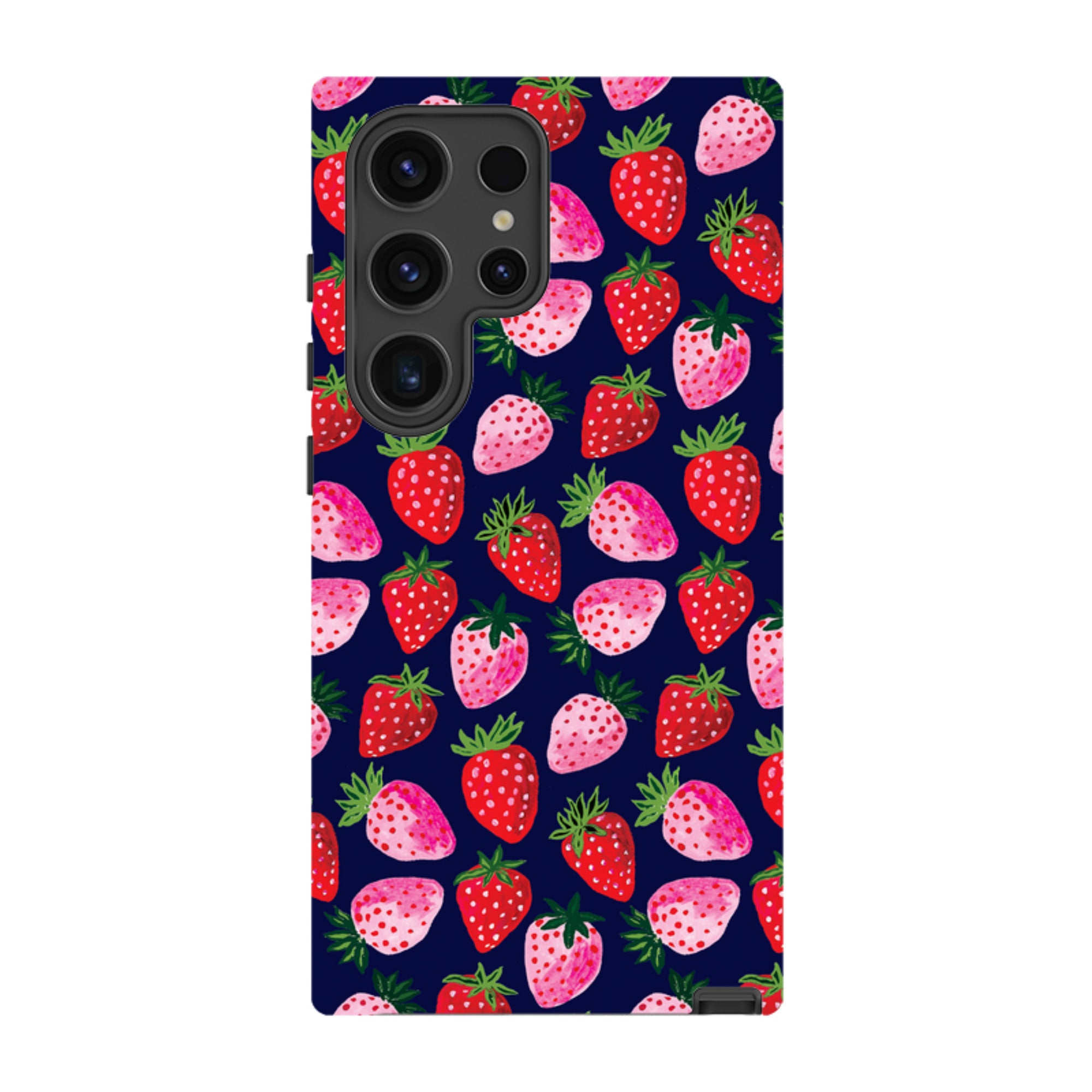 Samsung Tough  Case - Strawberry Scatter Navy By Emma Frances Grant