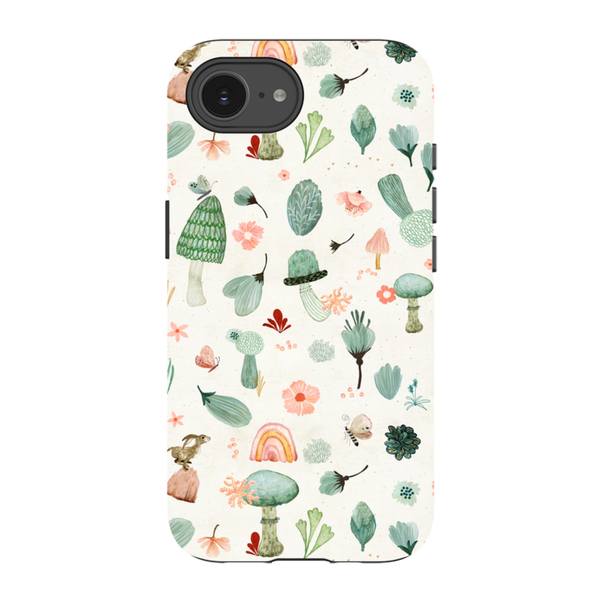 iPhone Tough Case - Mushroom World Cream By Katherine Quinn