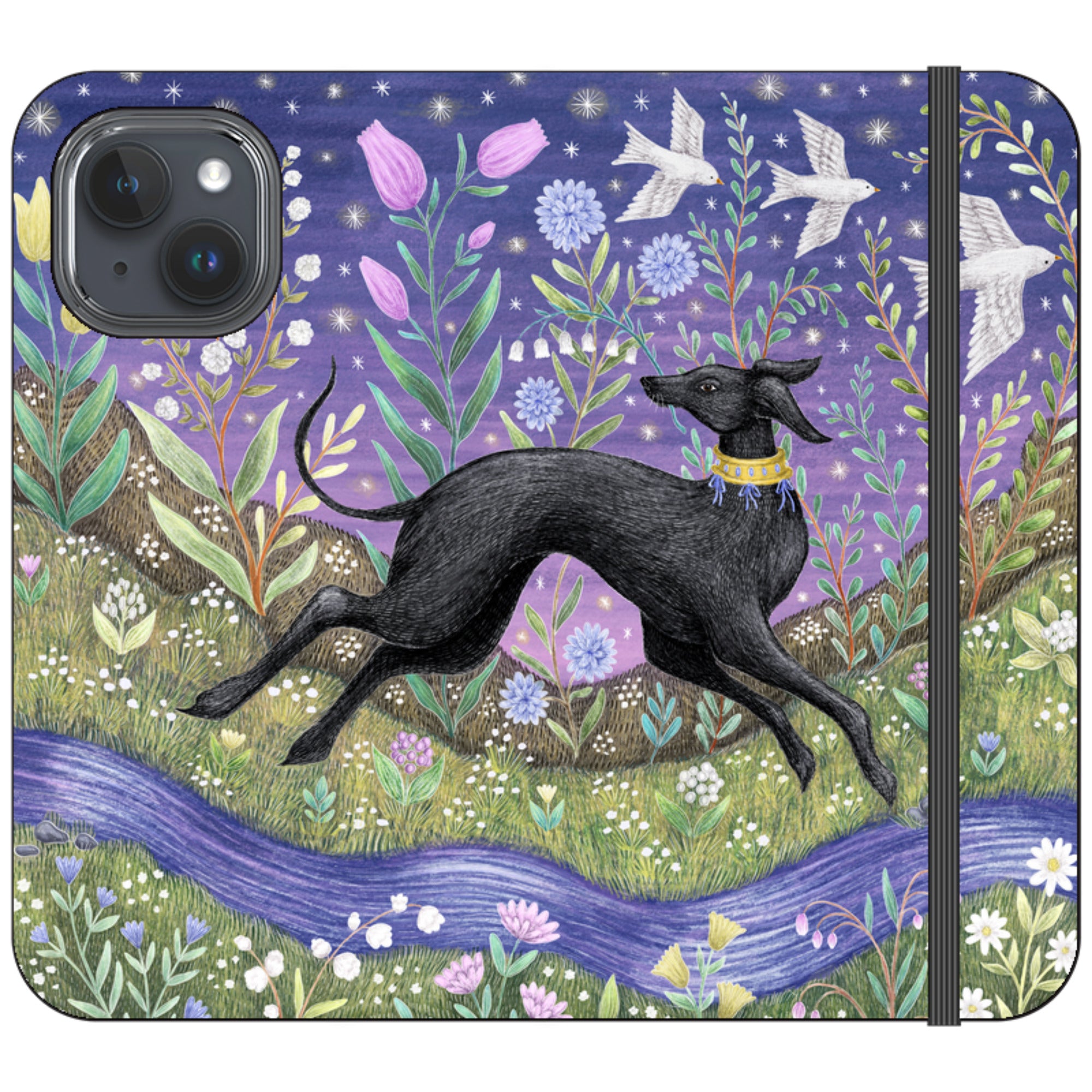 Meadow Hound Wallet Case By Catherine Rowe