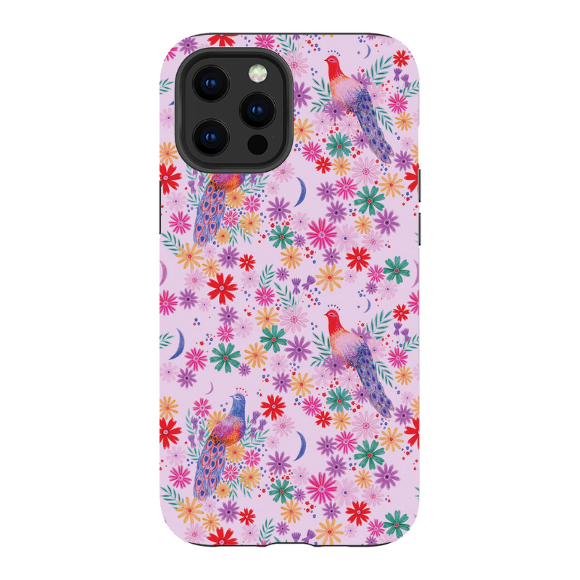 iPhone Tough Case - Peacock Pattern Lilac By Lee Foster Wilson