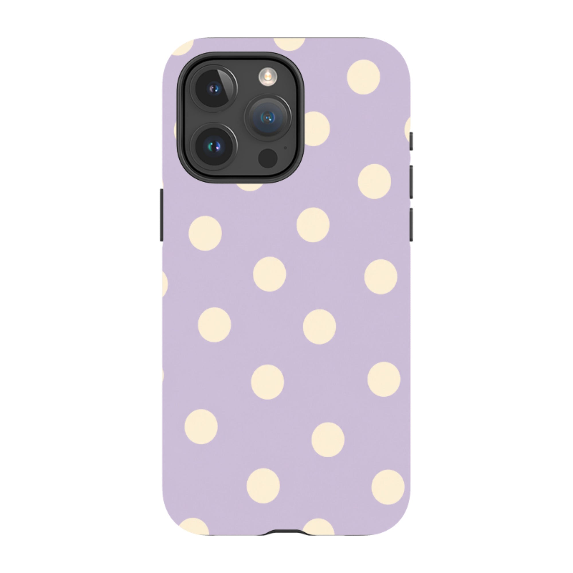 iPhone MagSafe Tough Case - Pastel Purple & Cream Polka Dot