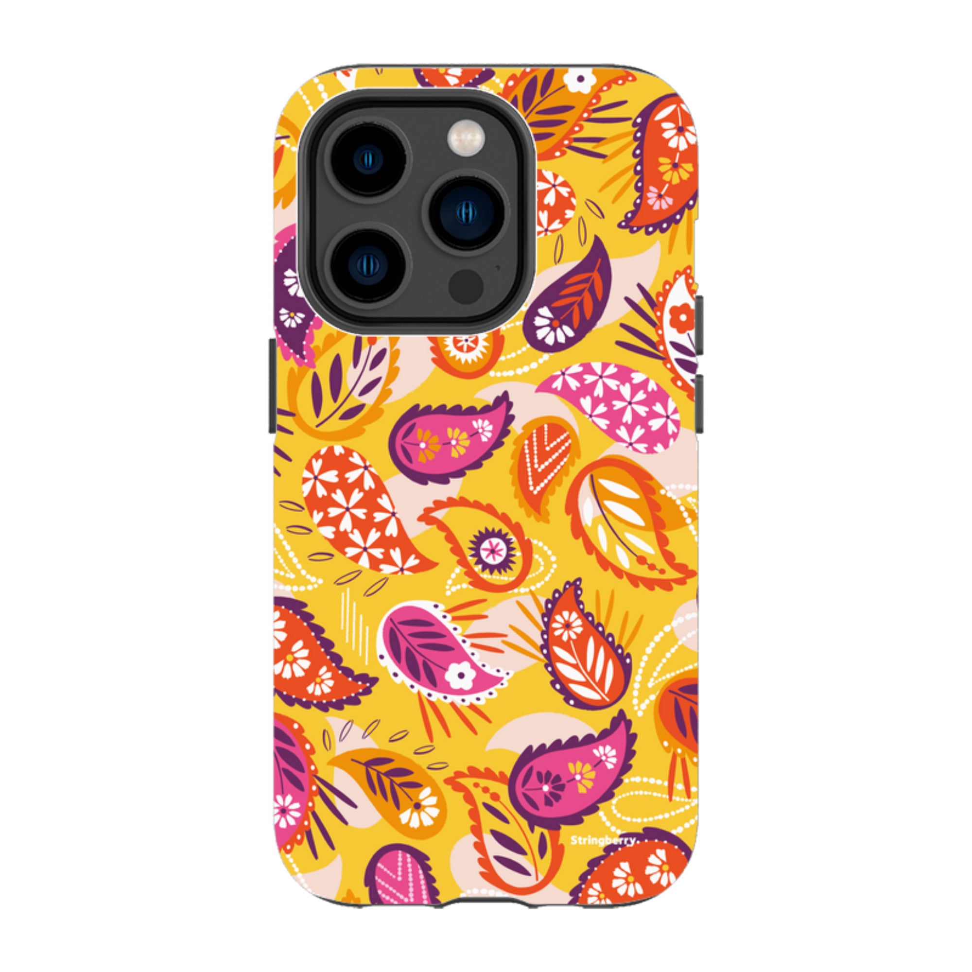 iPhone Tough Case - Paisley Yellow By Ali Brookes