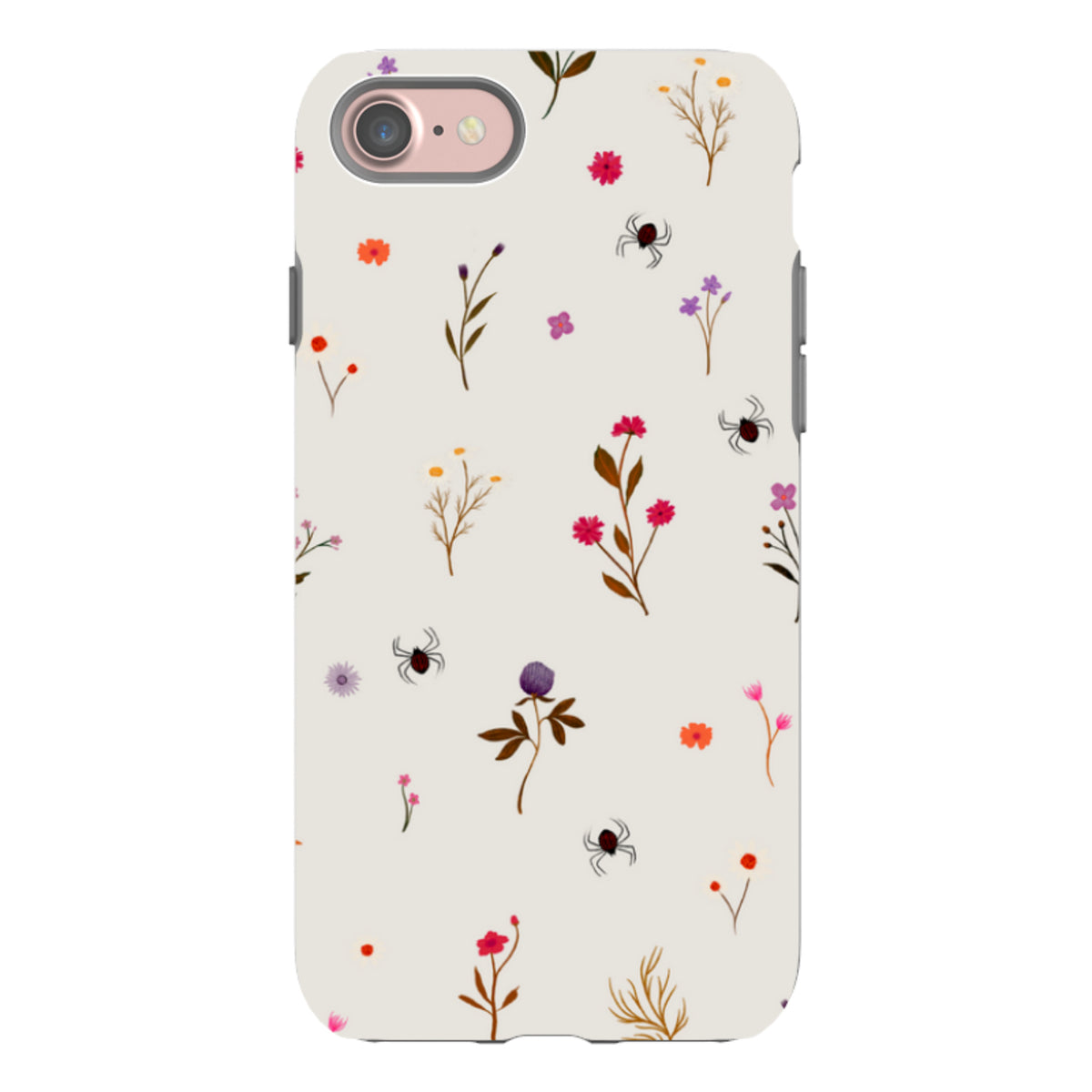iPhone Tough Case - Florals and Spiders - Stone By Katherine Quinn