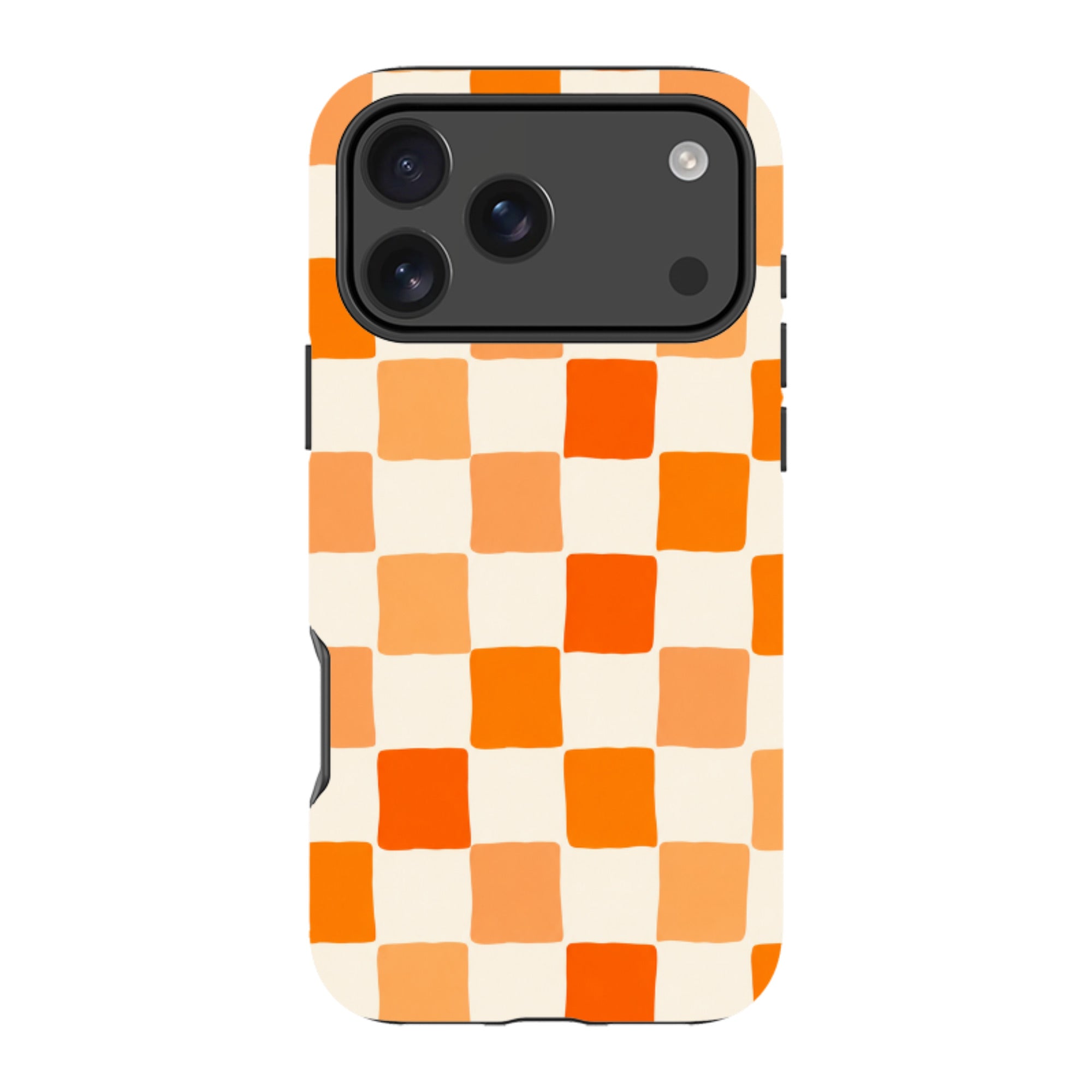 iPhone Tough Case - Orange Checkerboard