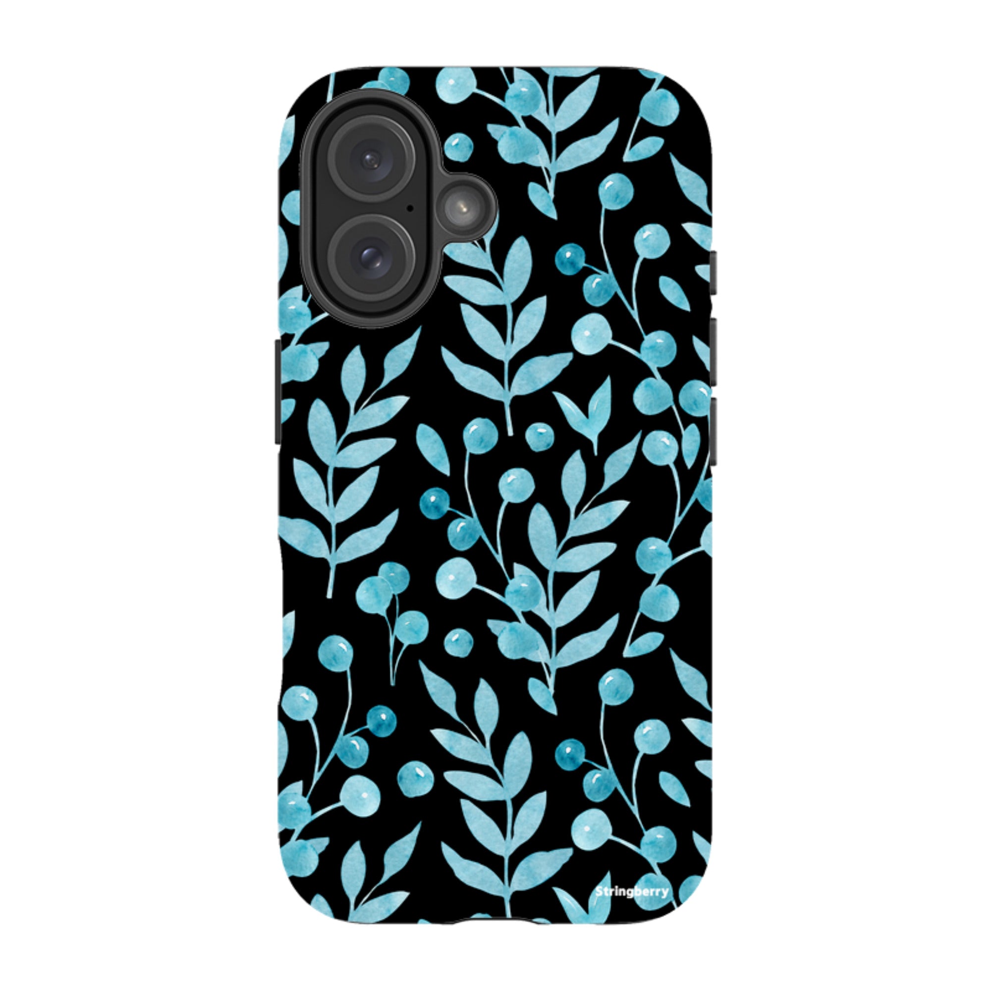 iPhone Tough Case - Blue Xmas Florals
