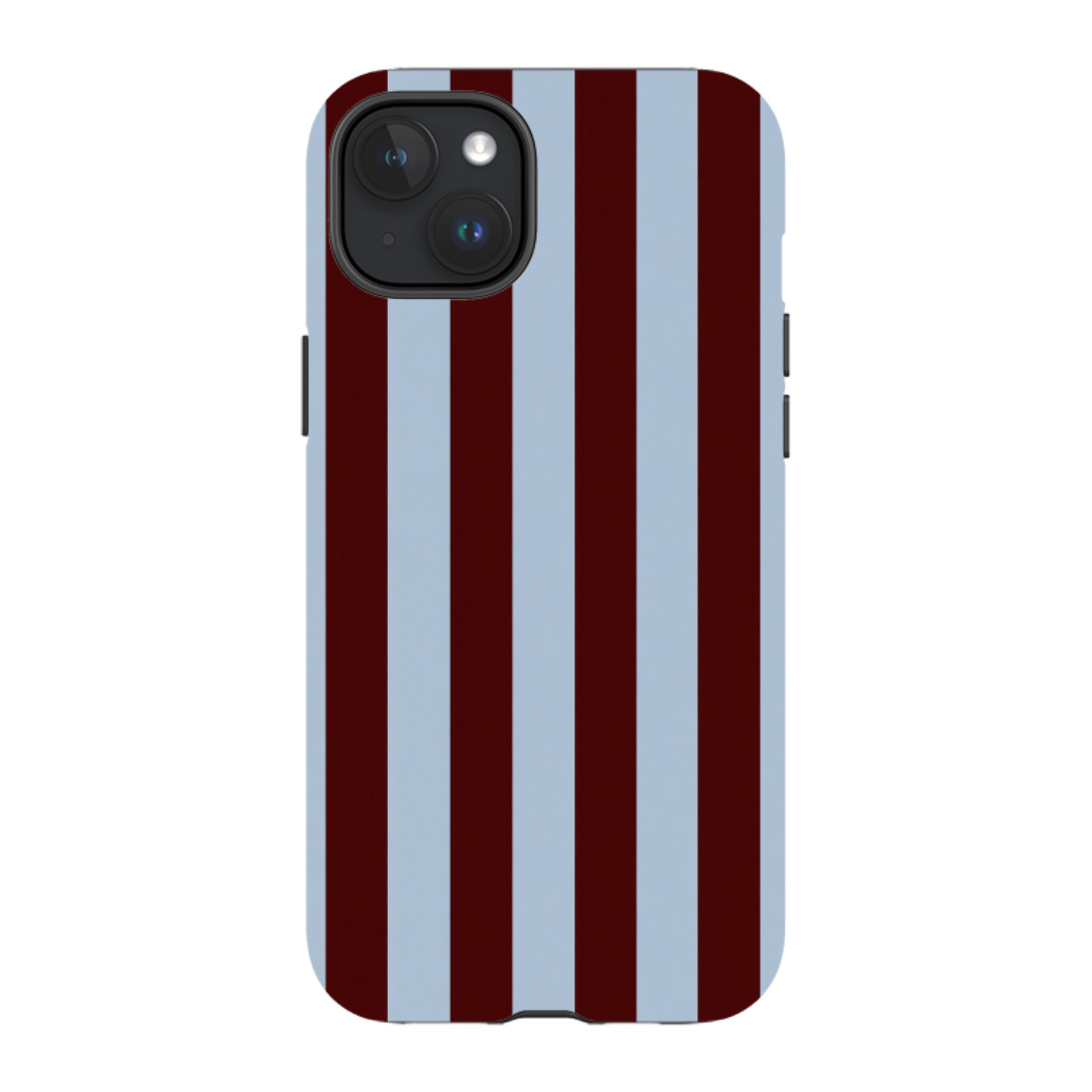 iPhone MagSafe Tough Case - Claret & Sky Blue Stripe