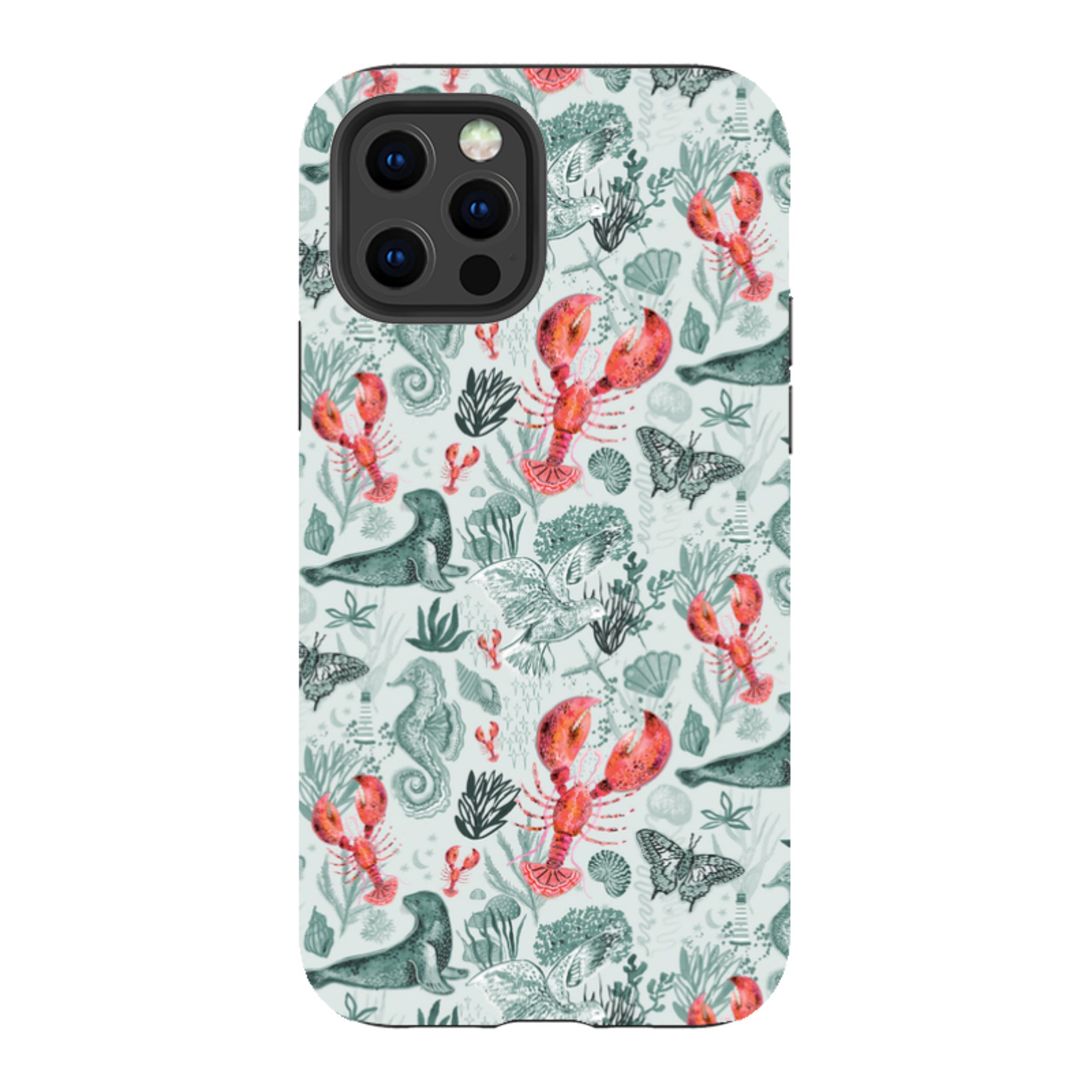 iPhone Case - Teal Seals and Lovely Lobsters By Emma Frances Grant
