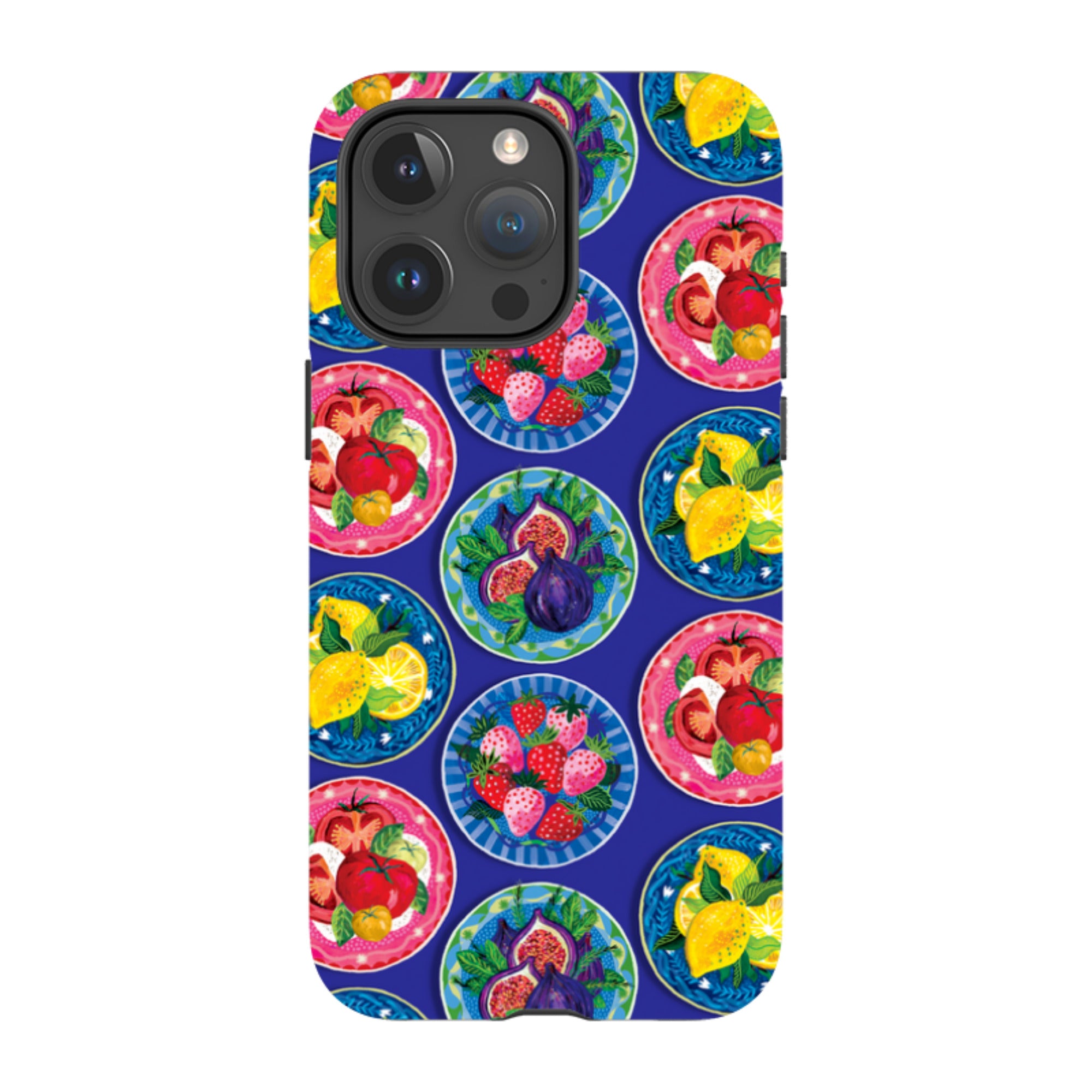 iPhone Tough Case - Summer Plates Blue By Emma Frances Grant