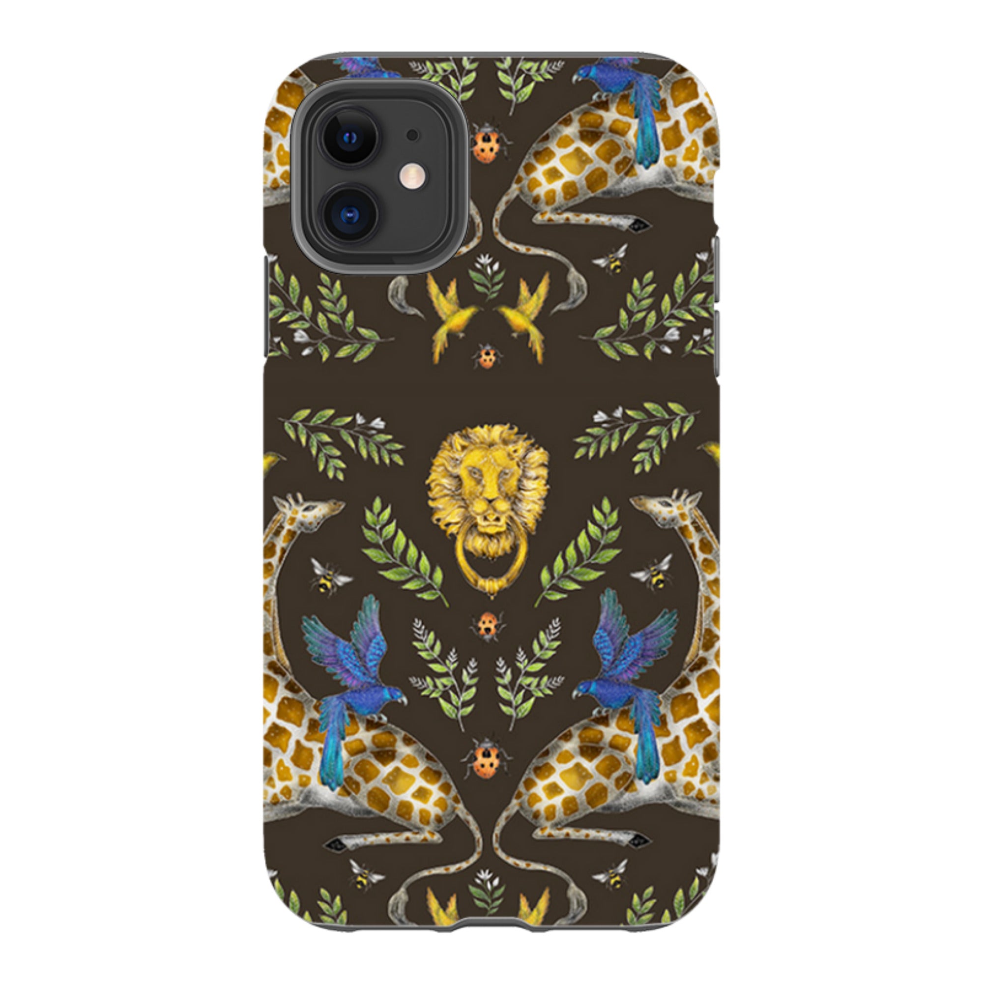 iPhone Tough Case - Giraffes Birds and Lion By Catherine Rowe