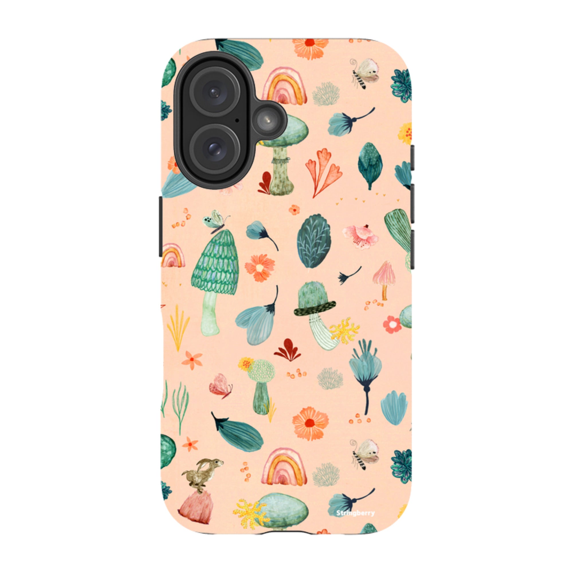 iPhone Tough Case - Mushroom World Pink By Katherine Quinn