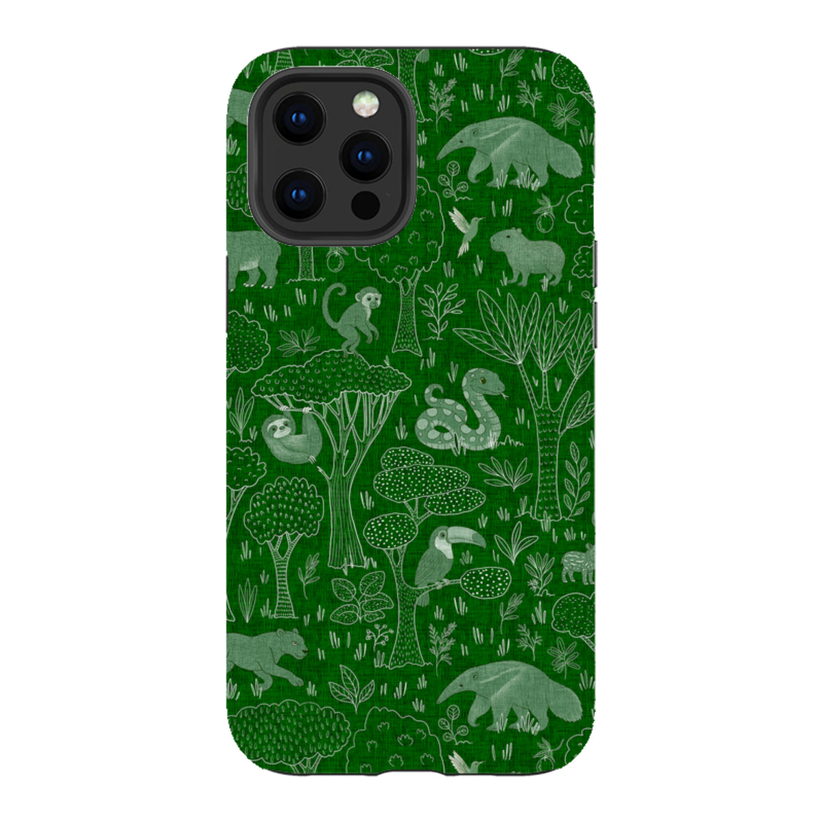 iPhone Tough Case - Tropical Jungle Animals green By Katherine Quinn