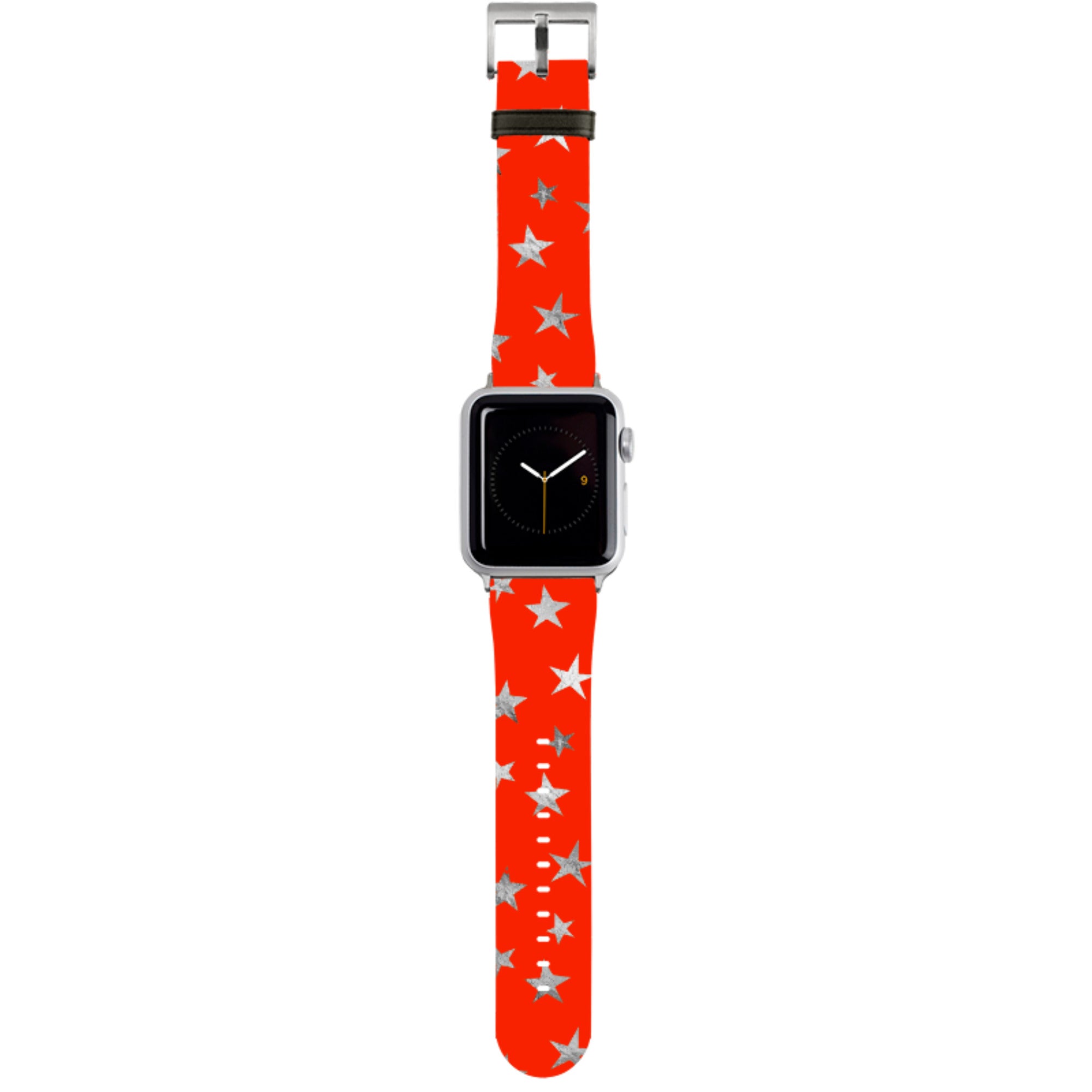 Red and Silver Stars Apple Watch Strap