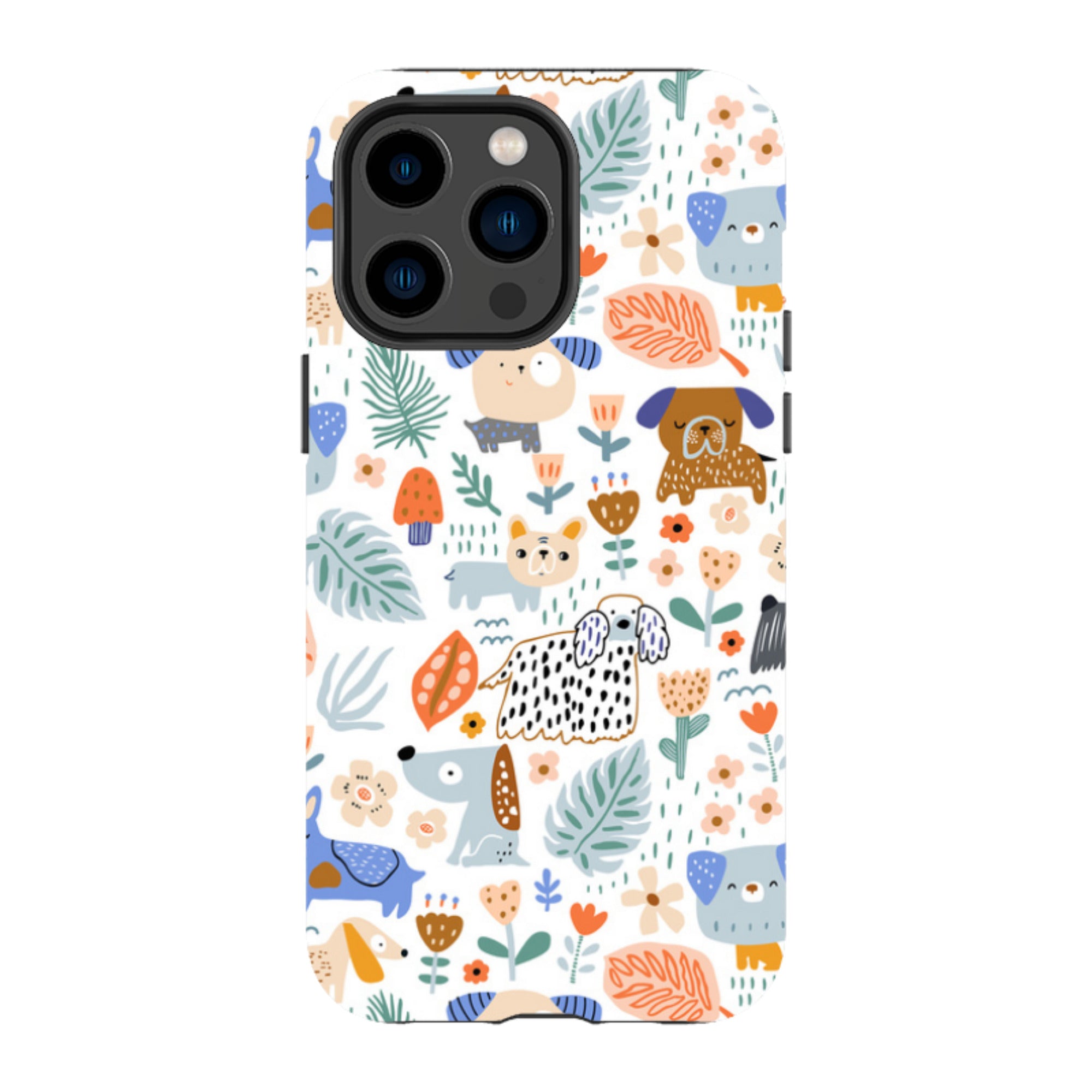 iPhone Tough Case - Dog Floral Pattern