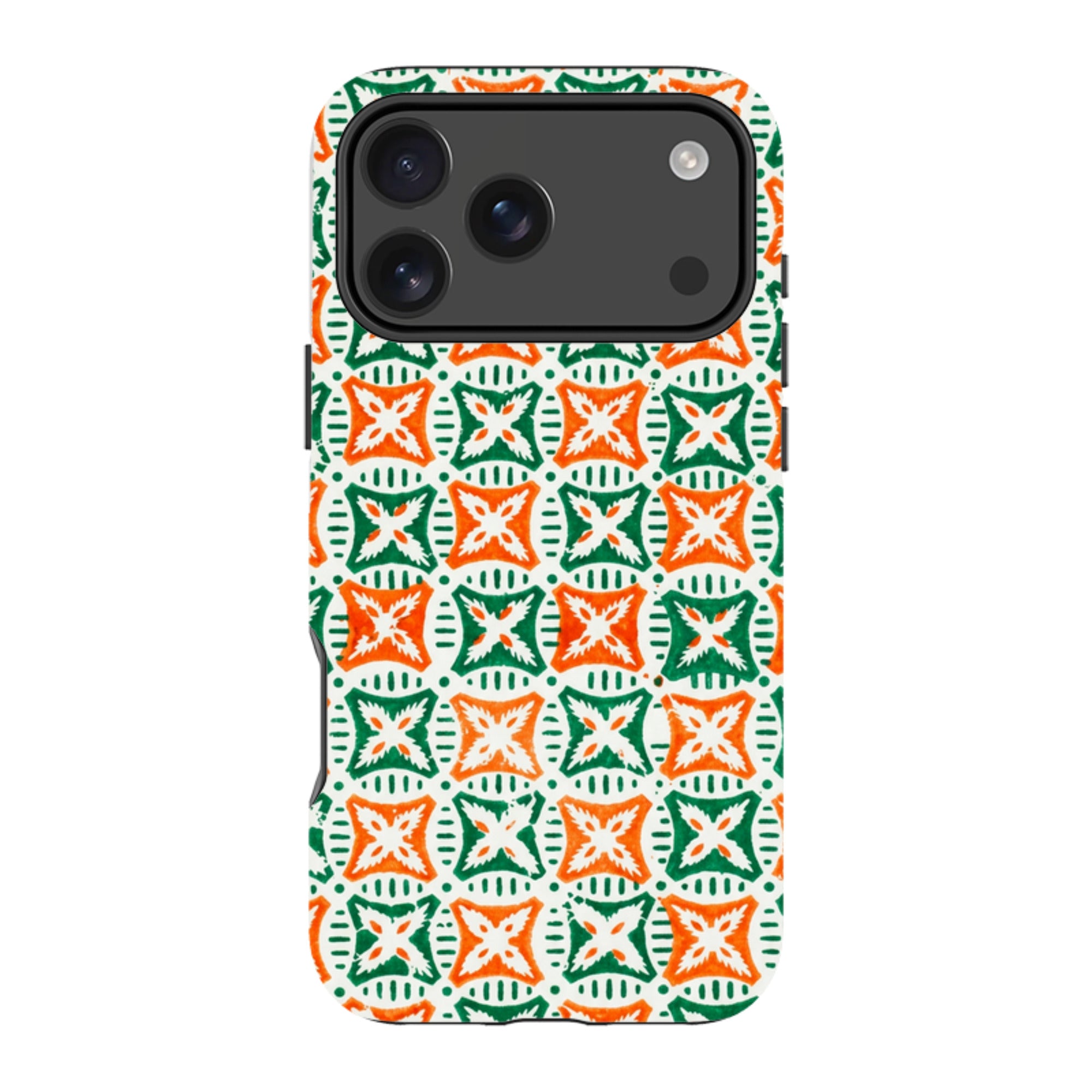 iPhone MagSafe Tough Case - Orange & Green Tile
