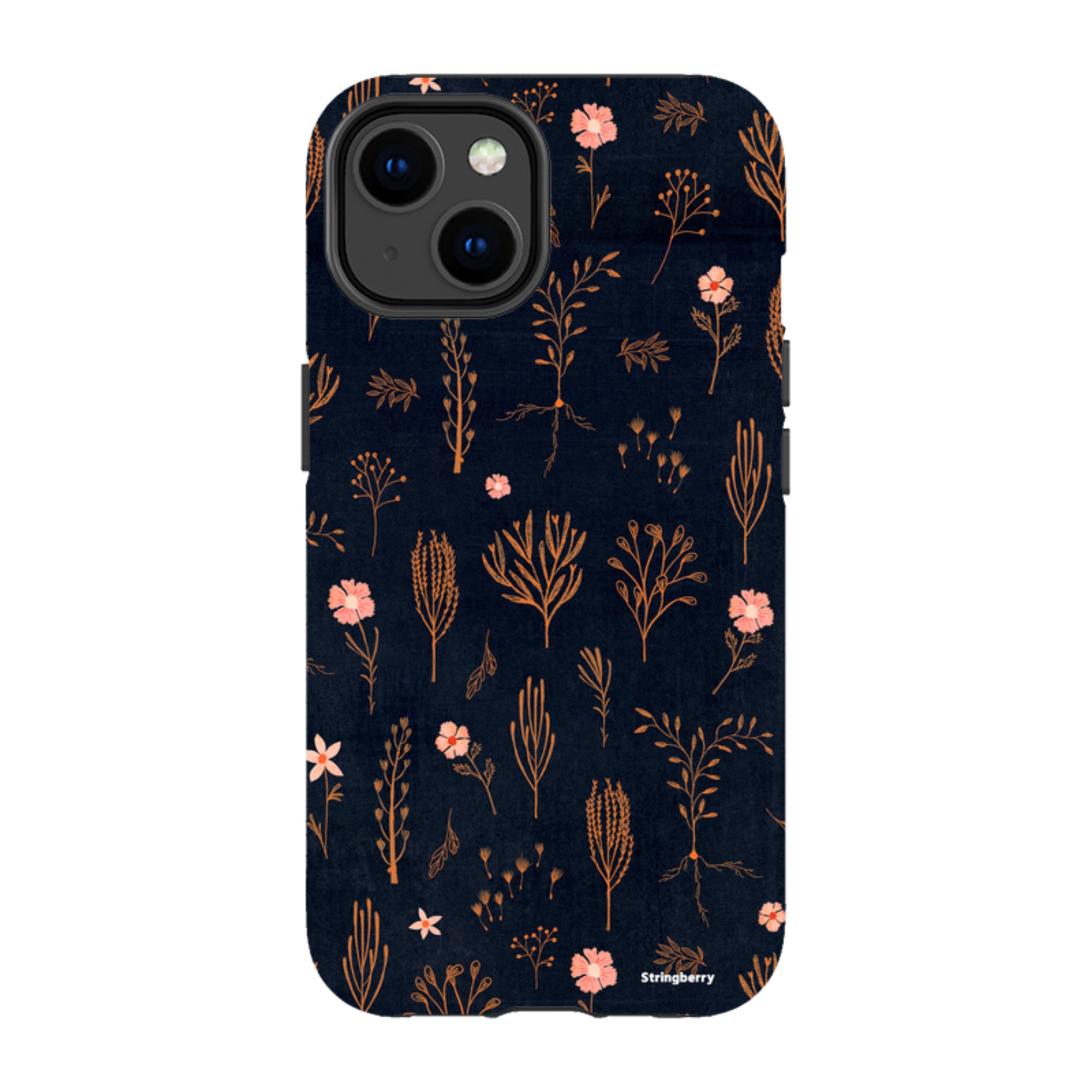 iPhone MagSafe Tough Case - Floral Light Orange and Pink By Katherine Quinn