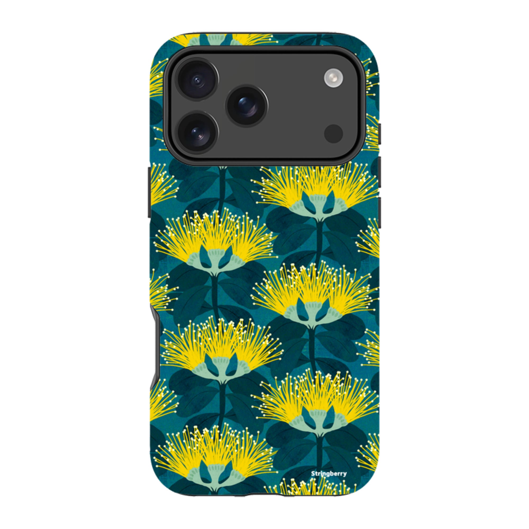 iPhone Tough Case - Pohutukawa Yellow And Blue By Katherine Quinn