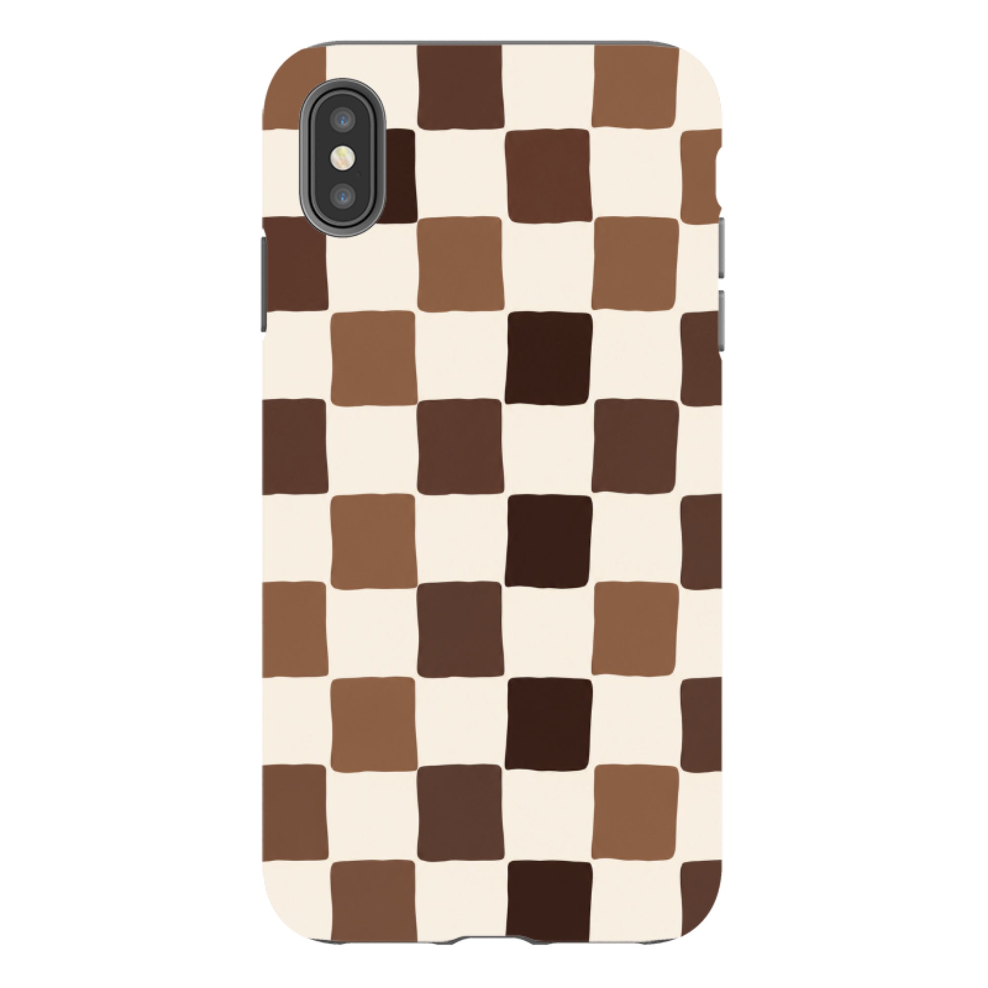 iPhone Tough Case - Brown Checkerboard