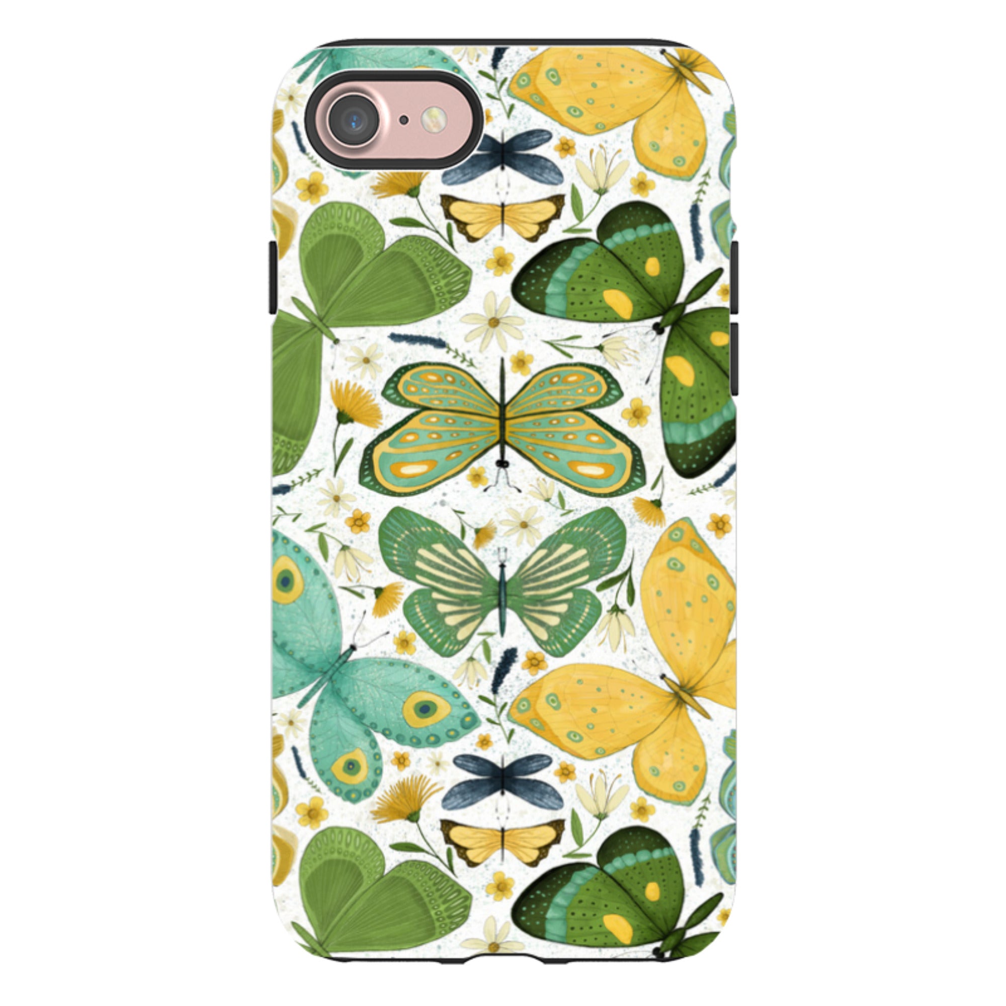 iPhone Tough Case - Green Butterflies By Maja Lindberg