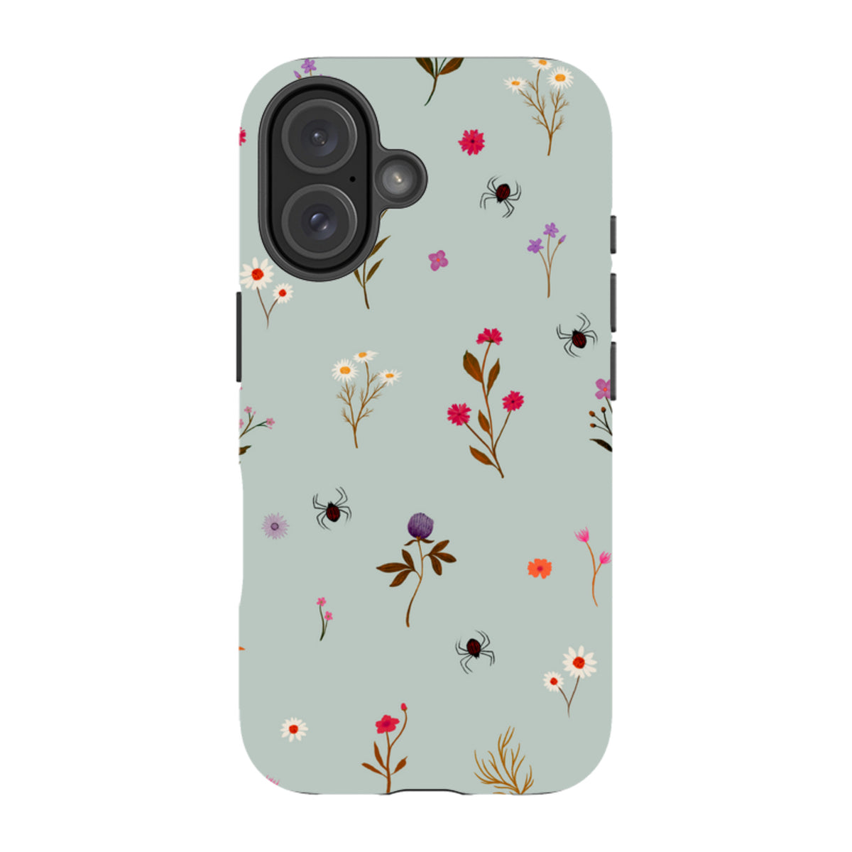 iPhone Tough Case - Florals and Spiders - Dusty Gourd By Katherine Quinn