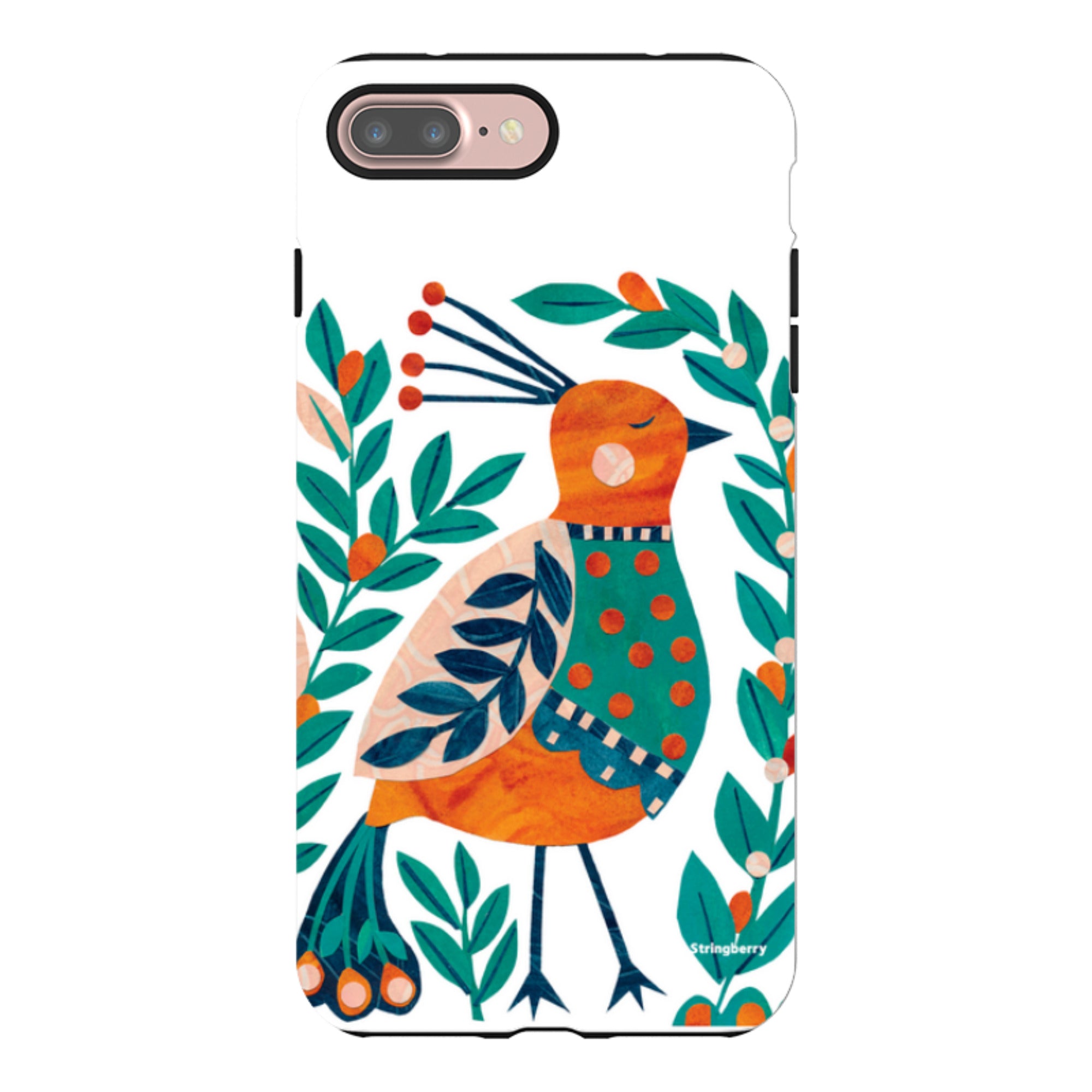 iPhone Tough Case - Folk Peacock By Tracey English