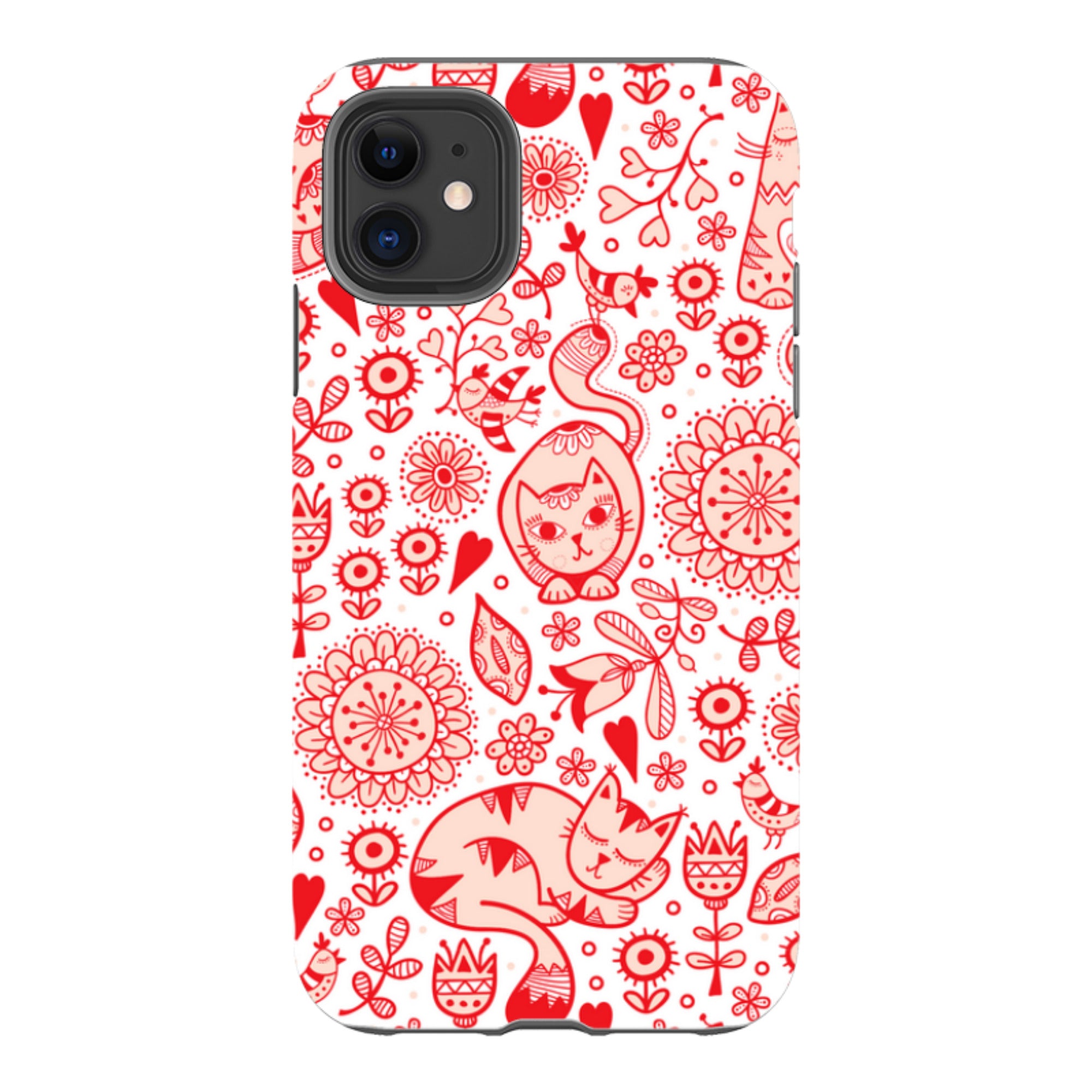 iPhone Tough Case - Red Cats By Suzy Taylor