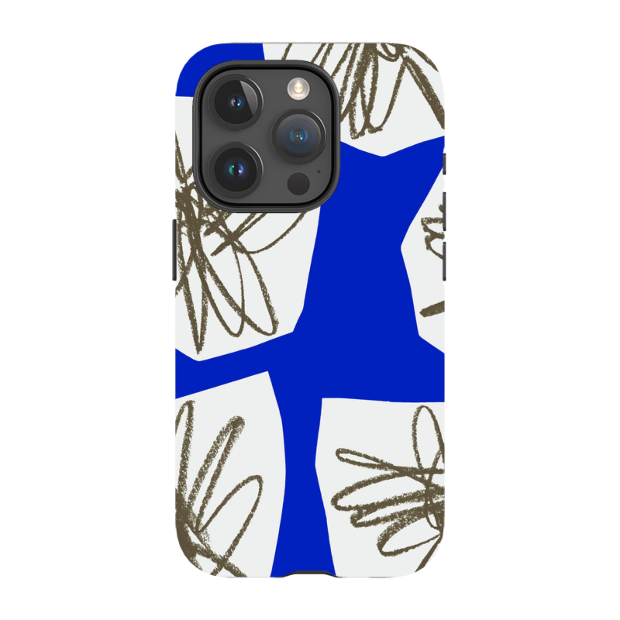 iPhone MagSafe Tough Case - Blue Collage Flower By Kitty Joseph