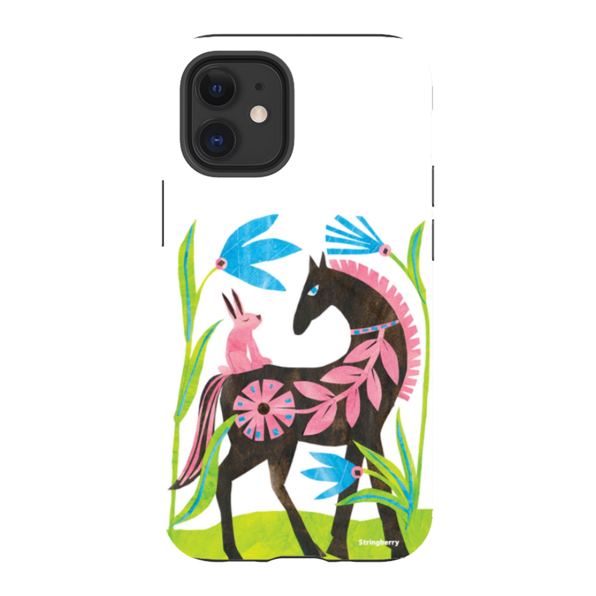 iPhone Tough Case - Folk Horse And Bunny By Tracey English