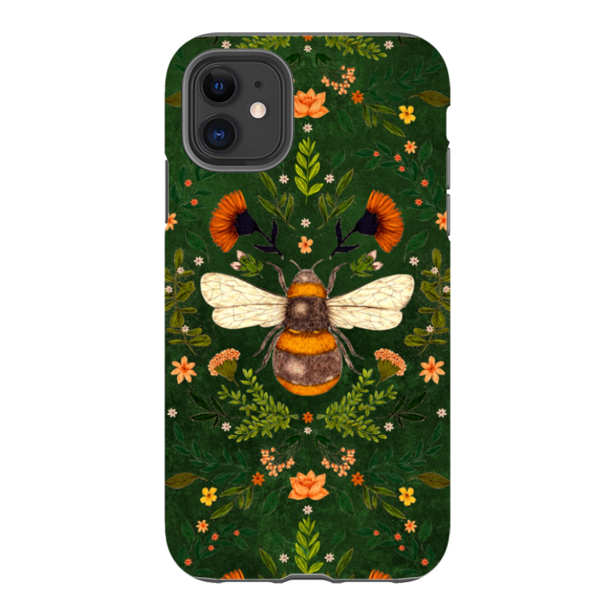 iPhone Tough Case - Botanical Bee Green By Jade Mosinski
