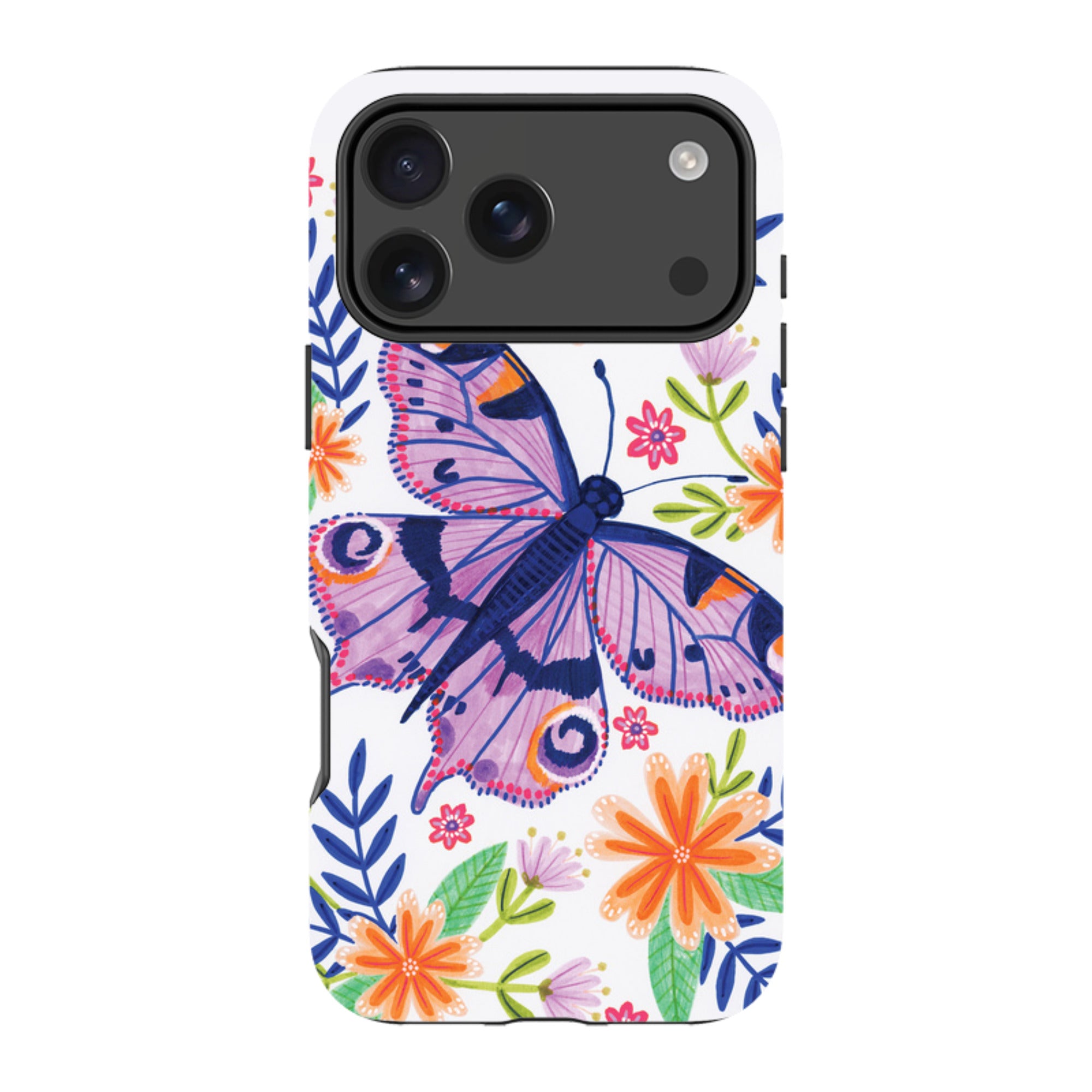 iPhone Tough Case - Floral Lilac Butterfly By Lee Foster Wilson