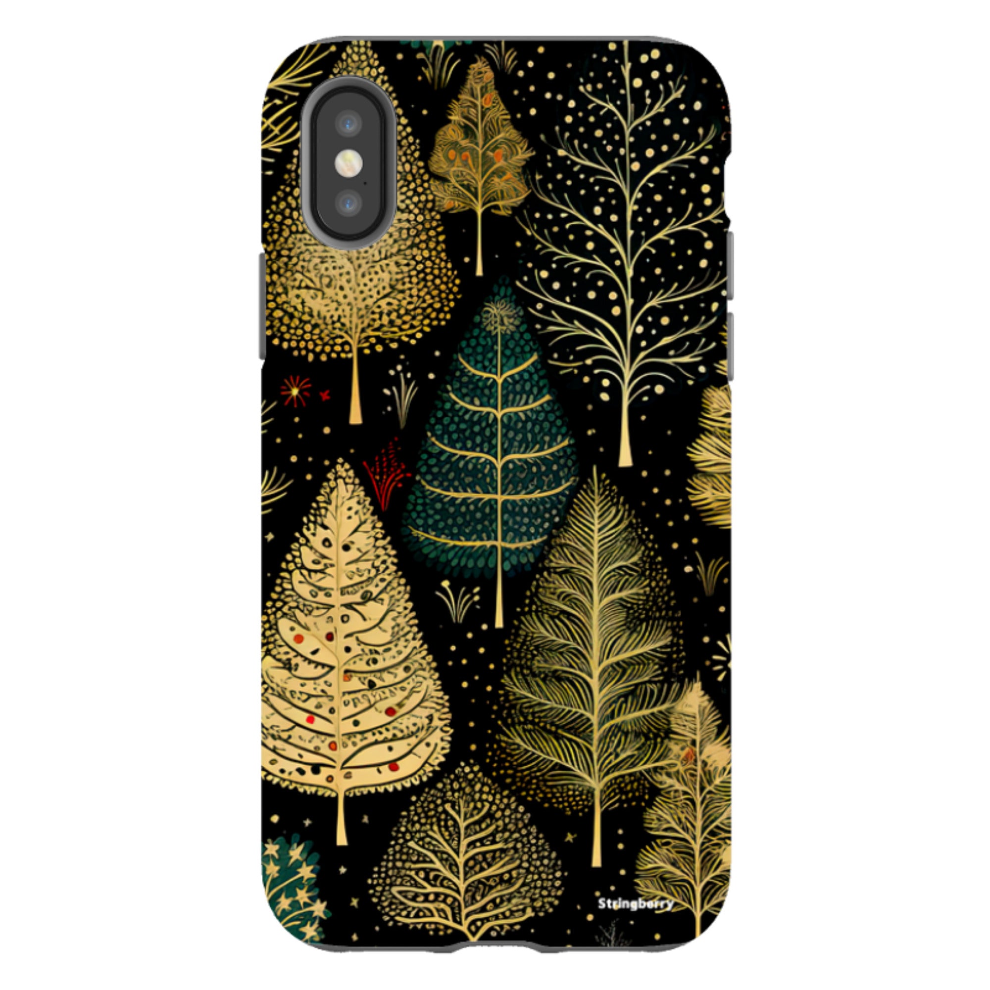 iPhone Tough Case - Golden Xmas Trees