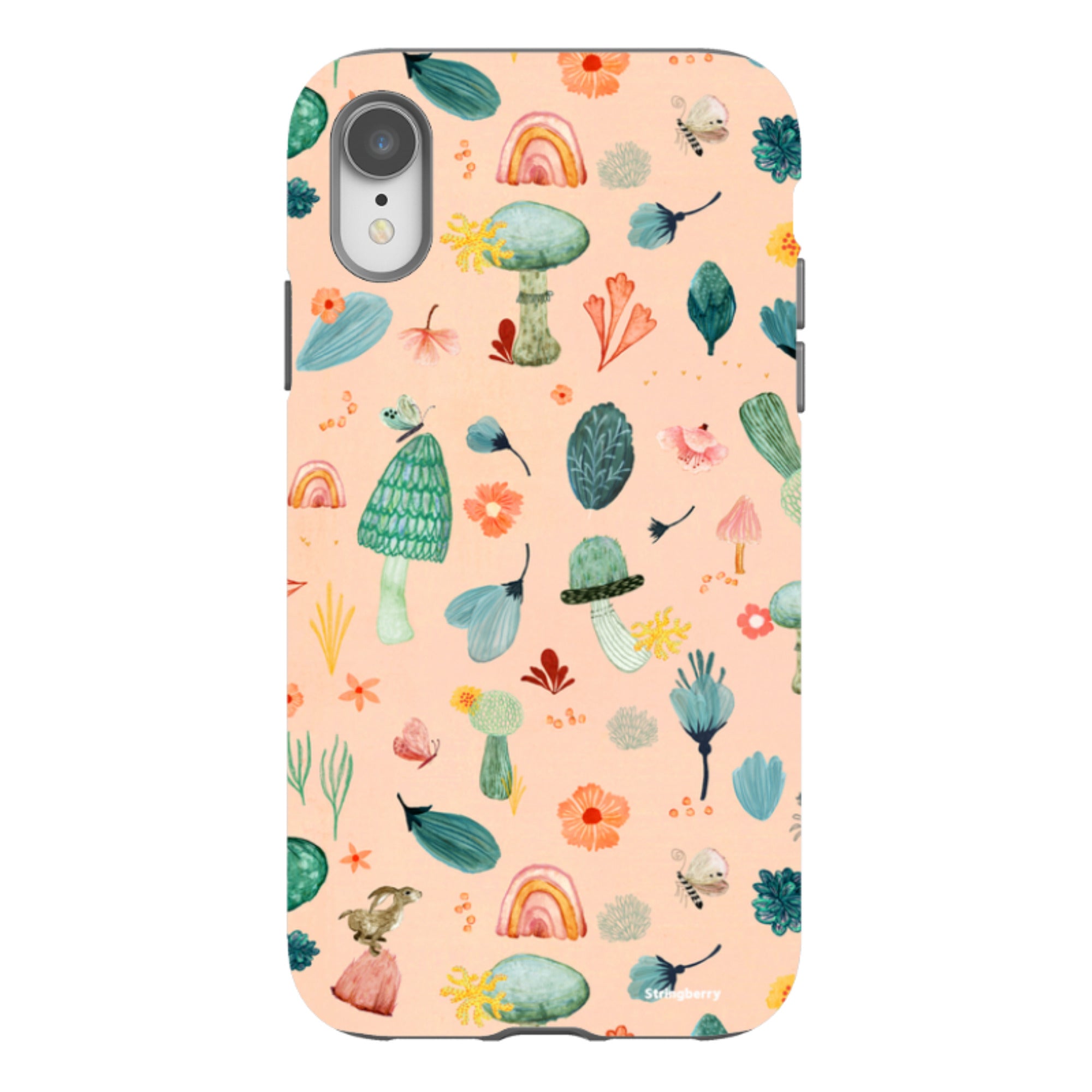 iPhone Tough Case - Mushroom World Pink By Katherine Quinn
