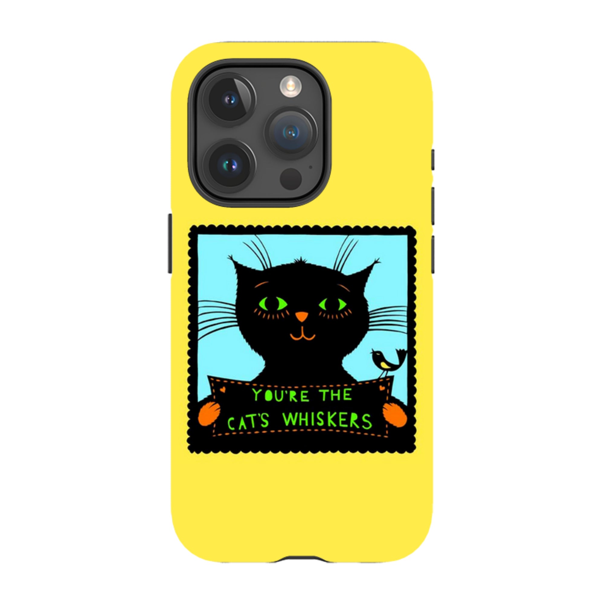 iPhone Tough Case - Cats Whiskers Yellow By Suzy Taylor