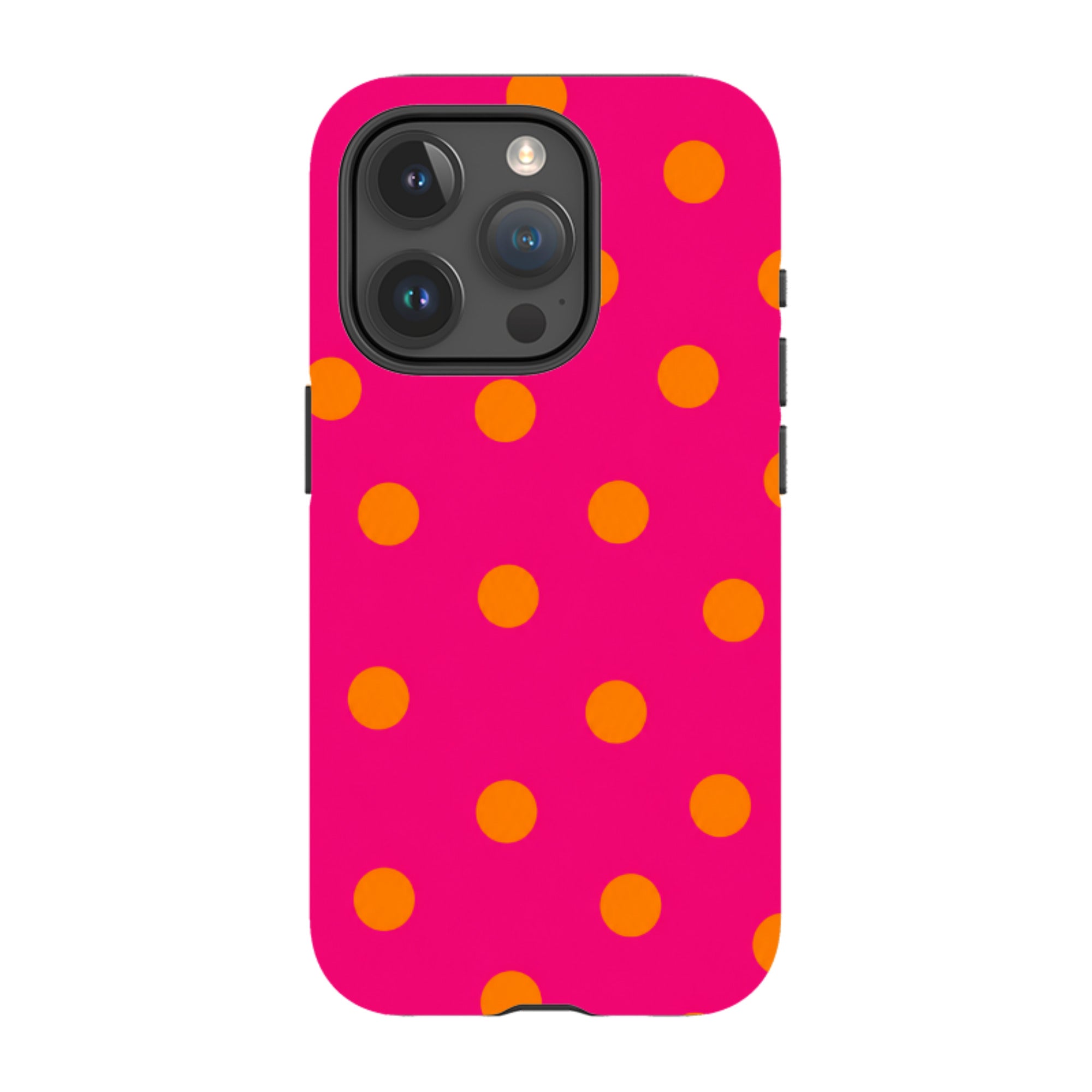 iPhone MagSafe Tough Case - Hot Pink & Orange Polka Dot