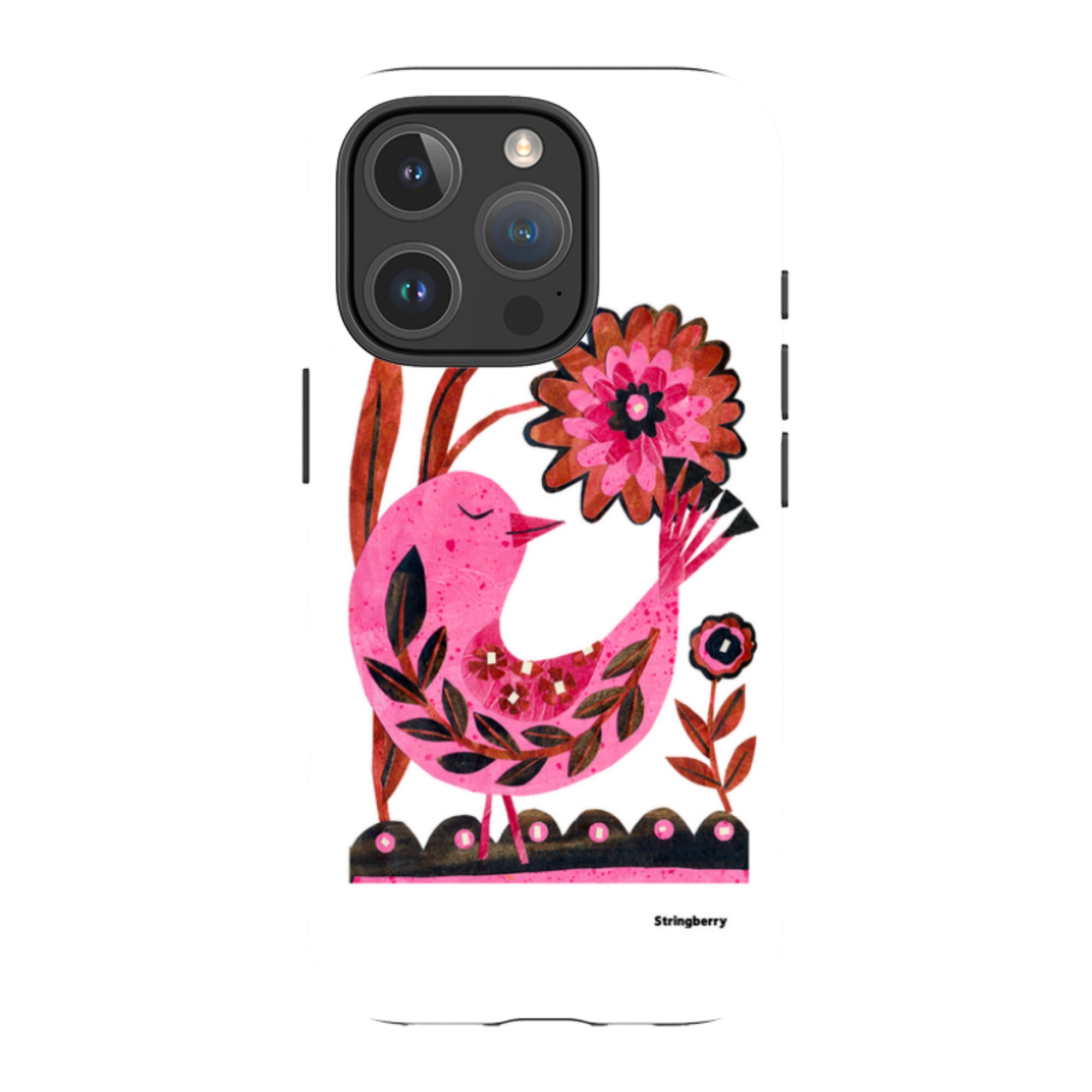 iPhone Tough Case - Folk Floral Bird By Tracey English