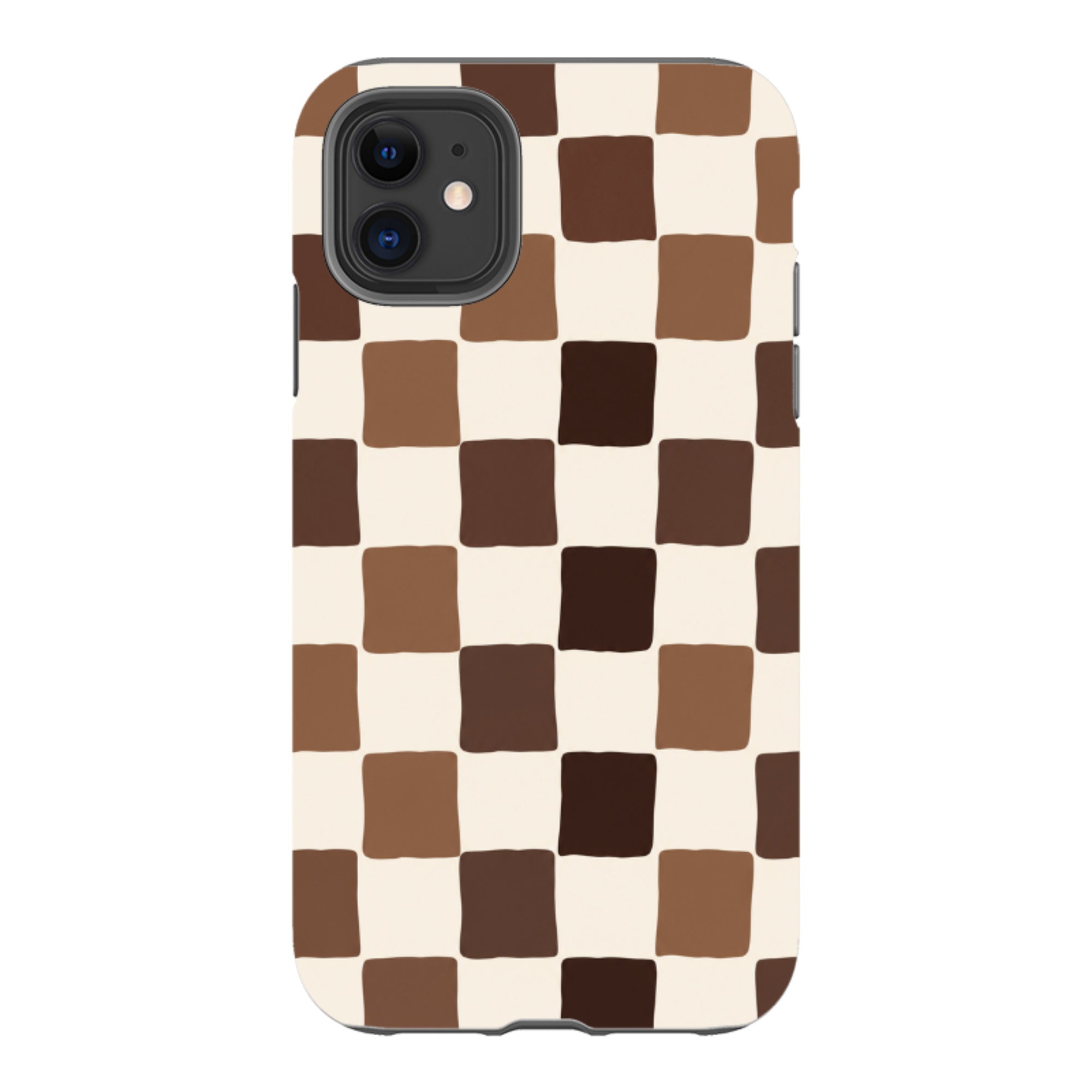 iPhone Tough Case - Brown Checkerboard