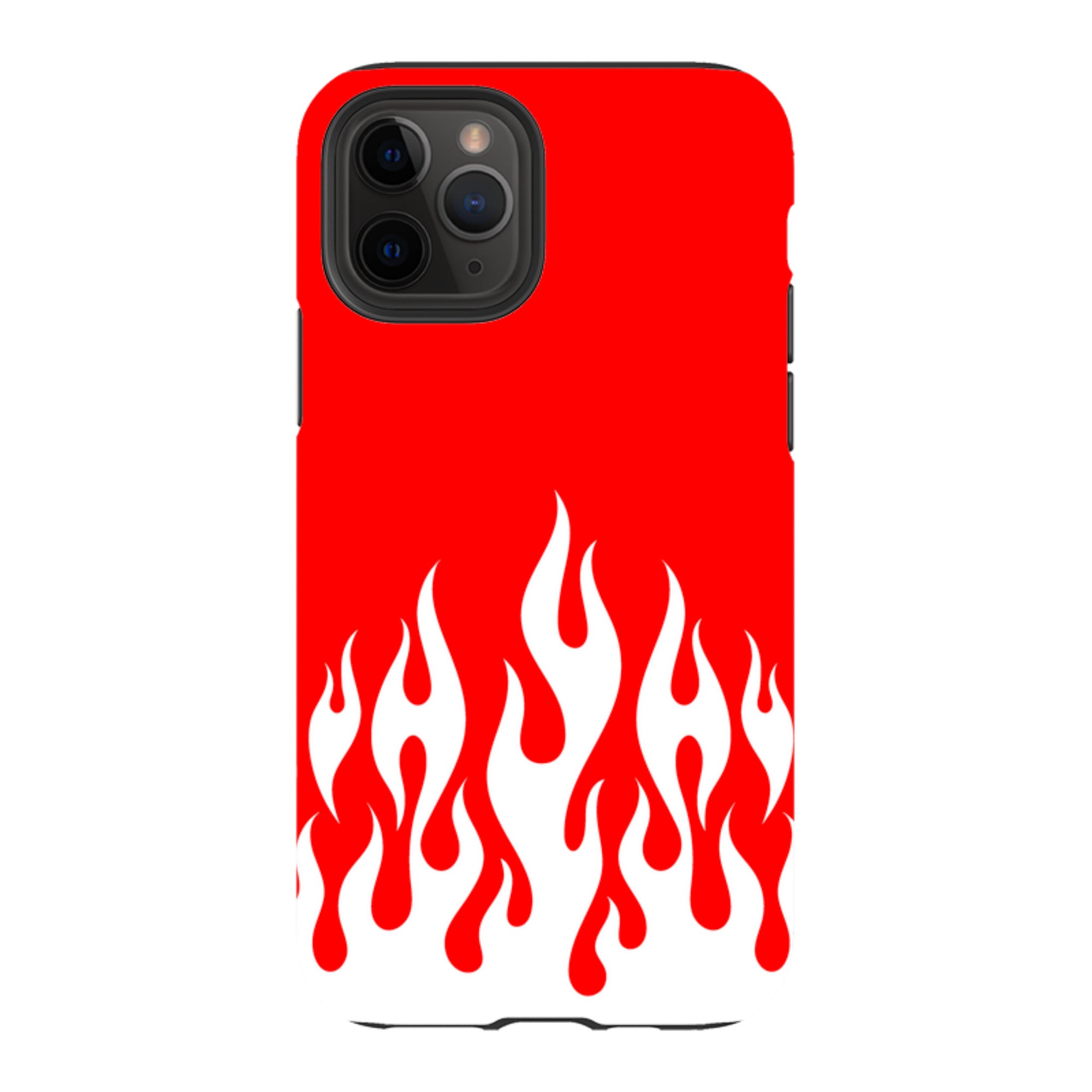 iPhone Tough Case - White Flames Red