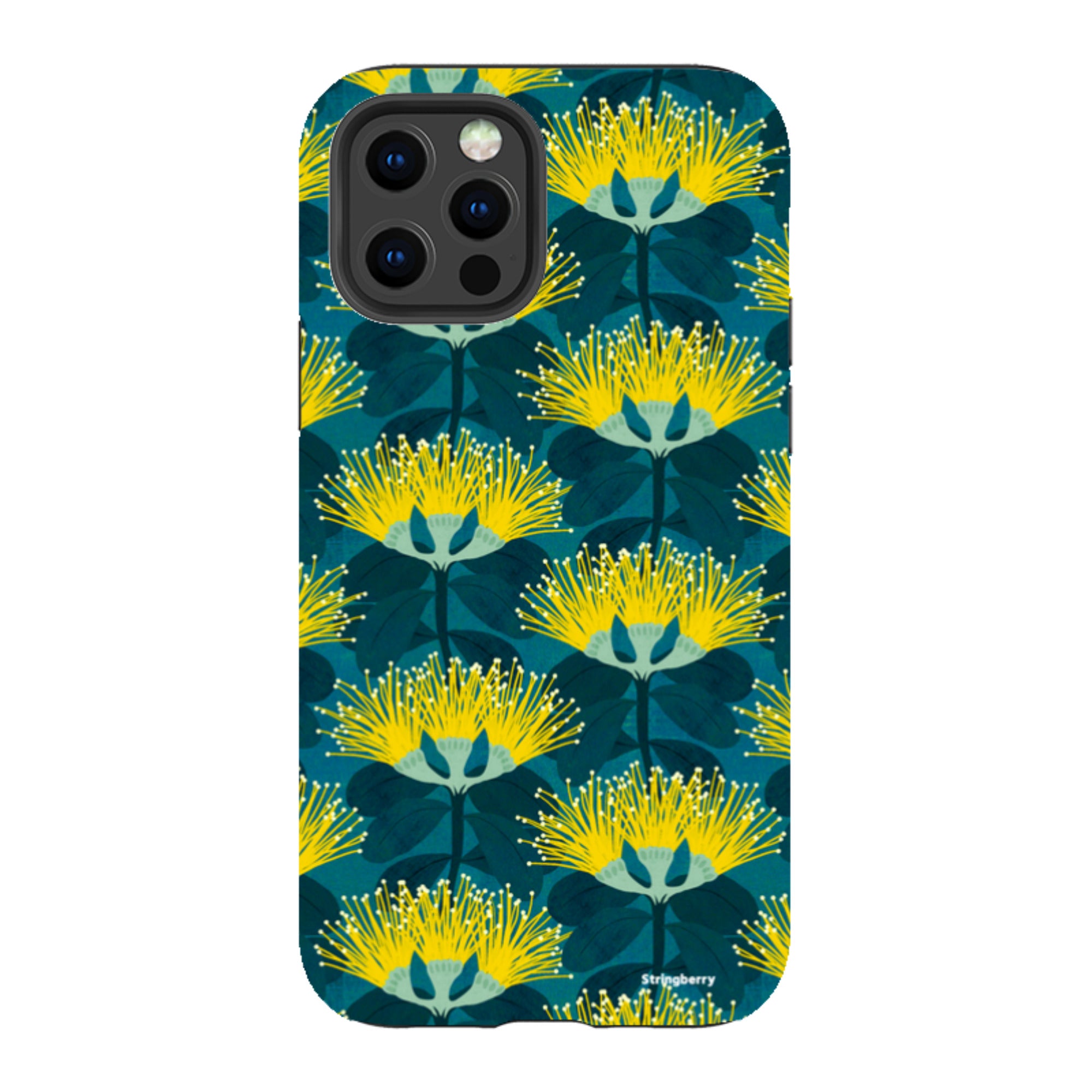 iPhone Tough Case - Pohutukawa Yellow And Blue By Katherine Quinn
