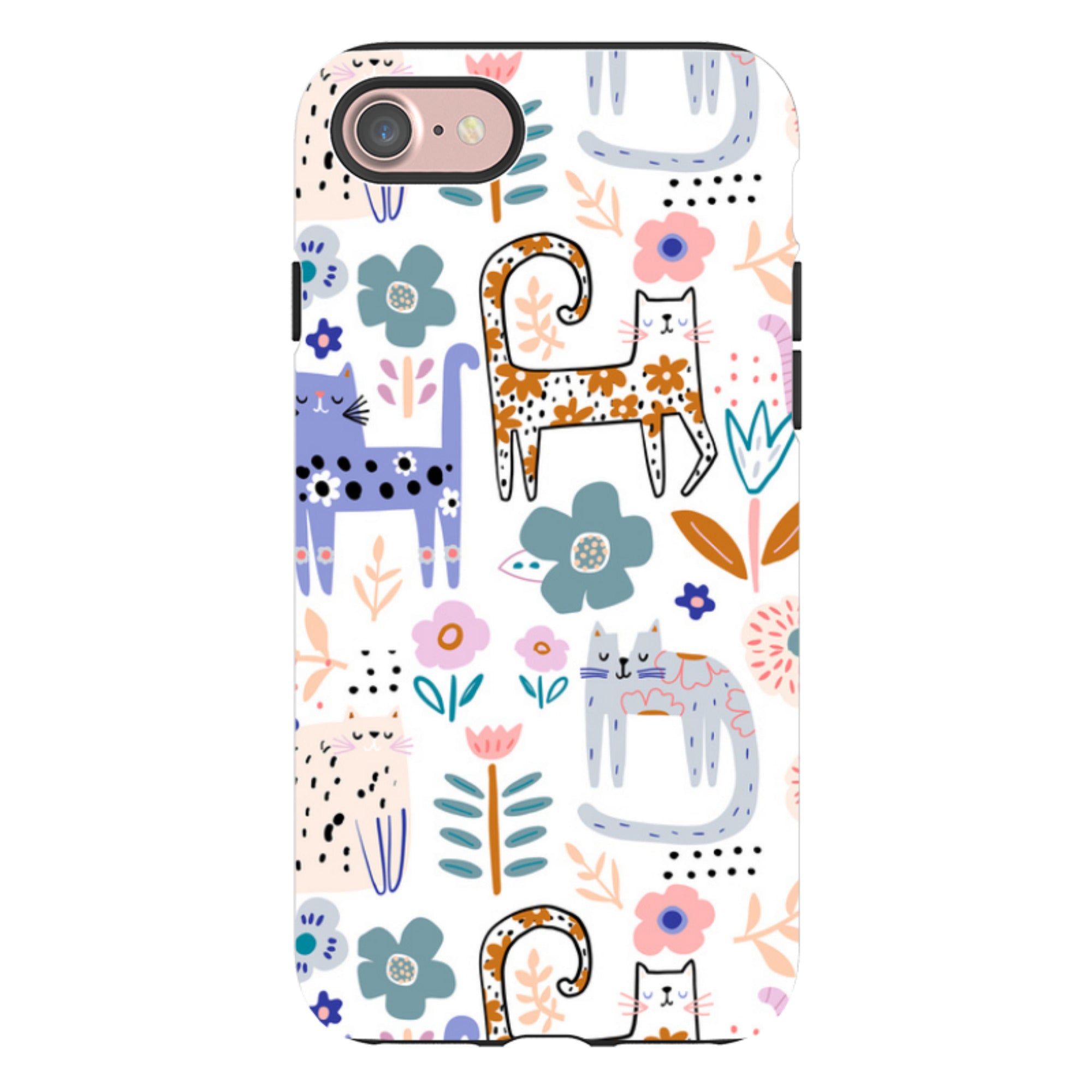 iPhone Tough Case - Floral Cats